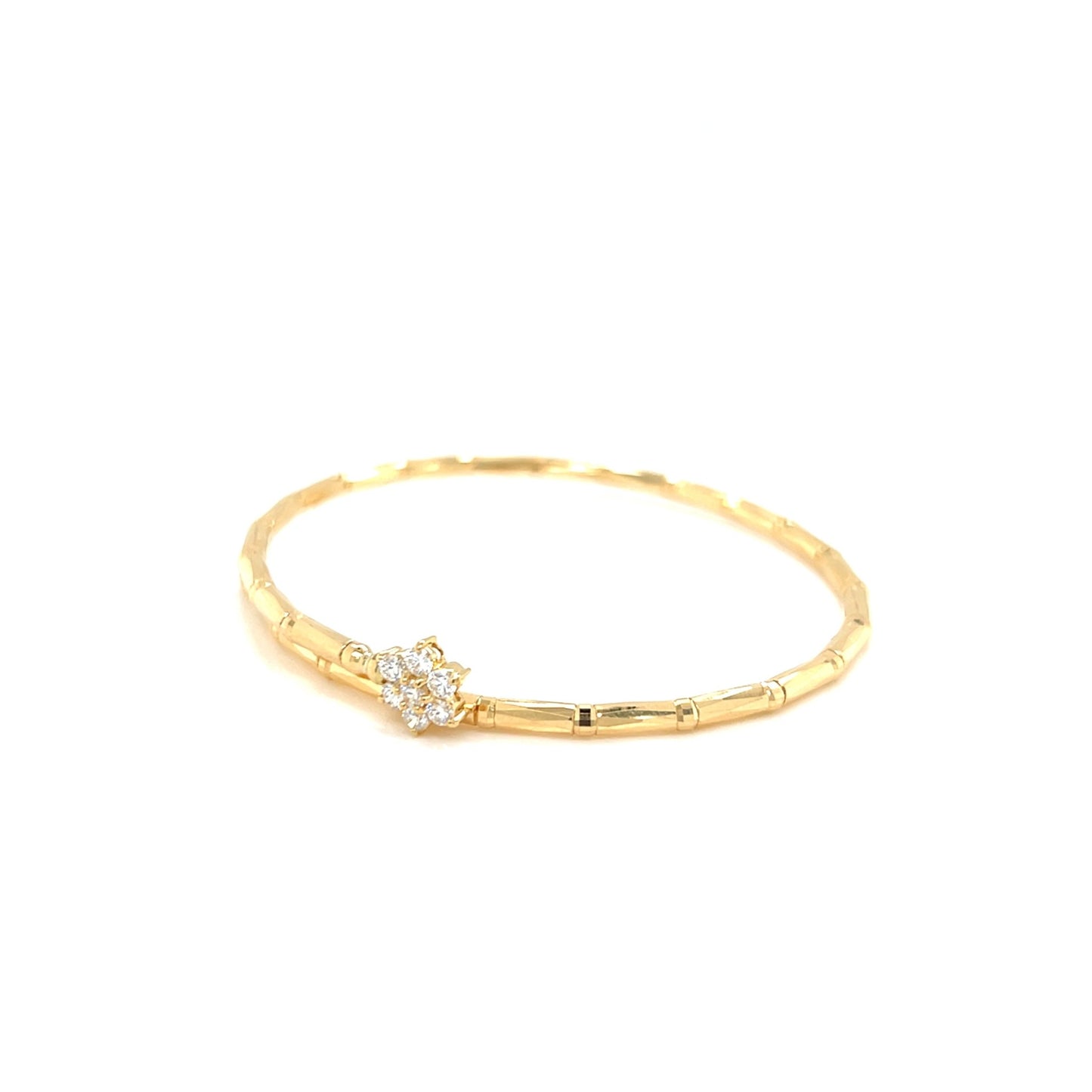 Hexagram Flower Glossy Flexi Bangle 0.3ct - JMW Jewelry Wholesale