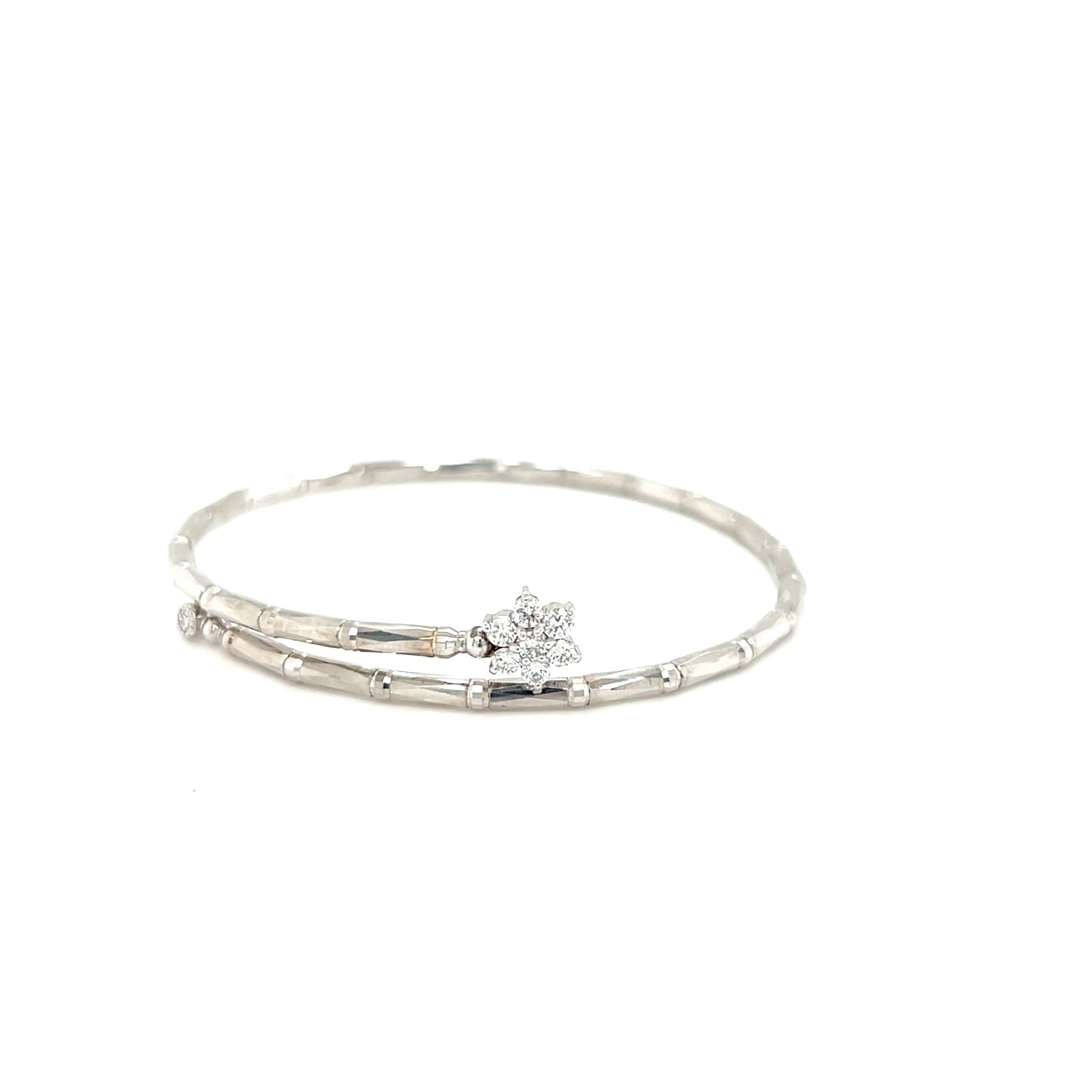 Hexagram Flower Glossy Flexi Bangle 0.3ct - JMW Jewelry Wholesale