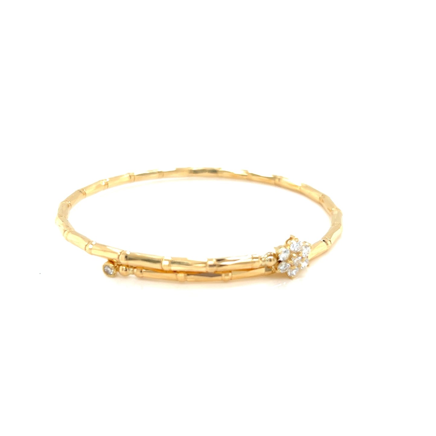 Hexagram Flower Glossy Flexi Bangle 0.3ct - JMW Jewelry Wholesale