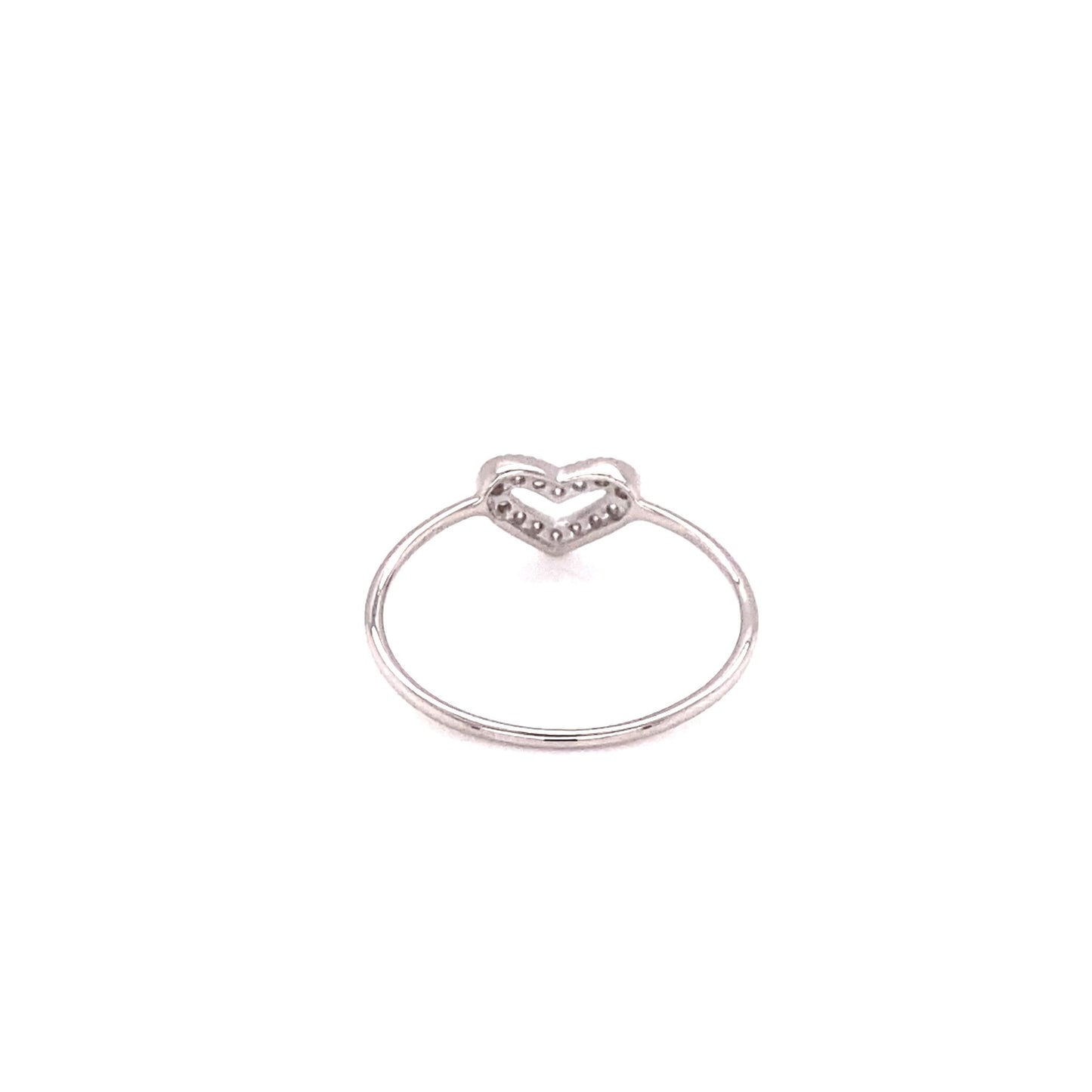 Hollow Flat Heart Ring 0.07ct - JMW Jewelry Wholesale