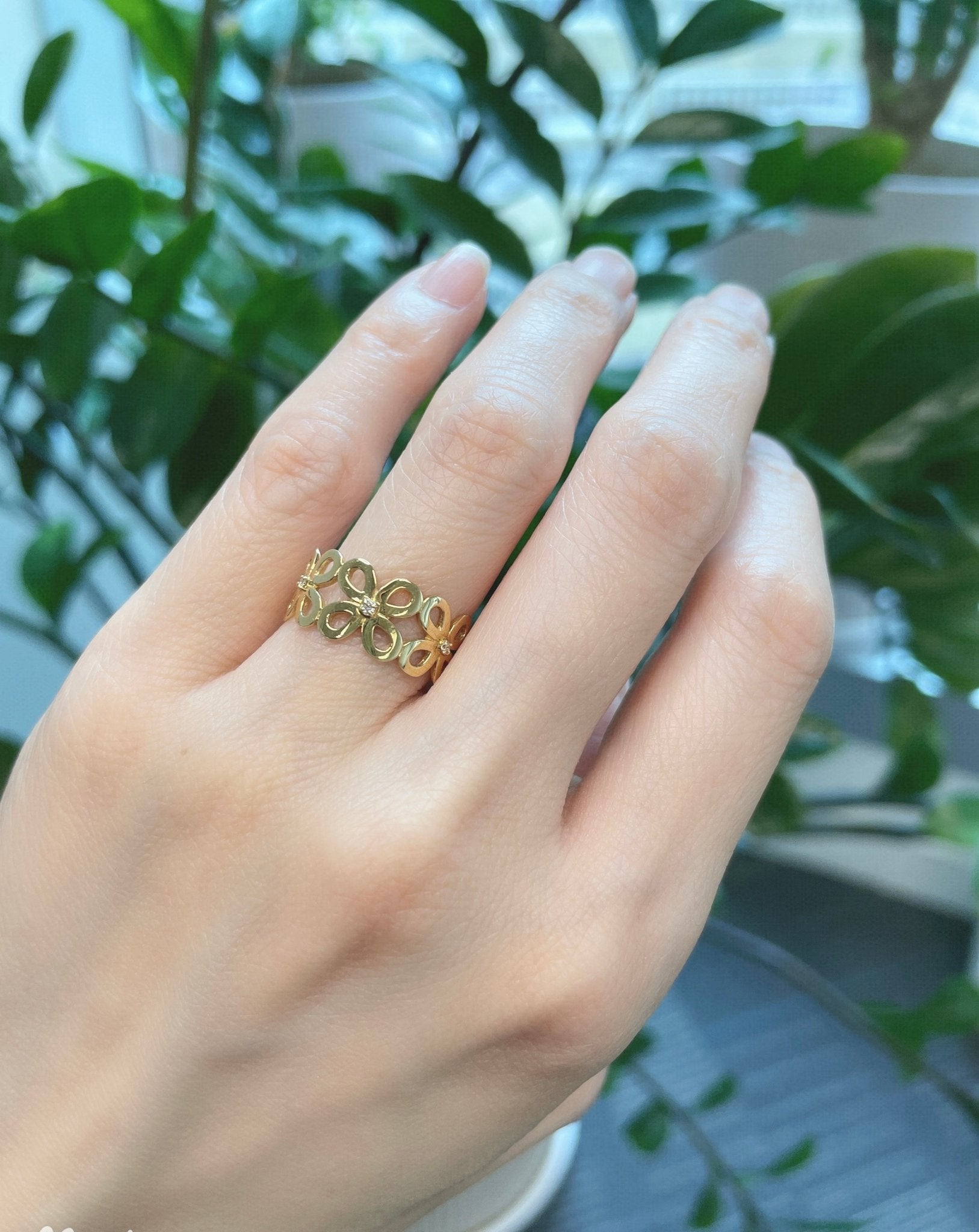 Hollow Flower ring 0.03ct - JMW Jewelry Wholesale