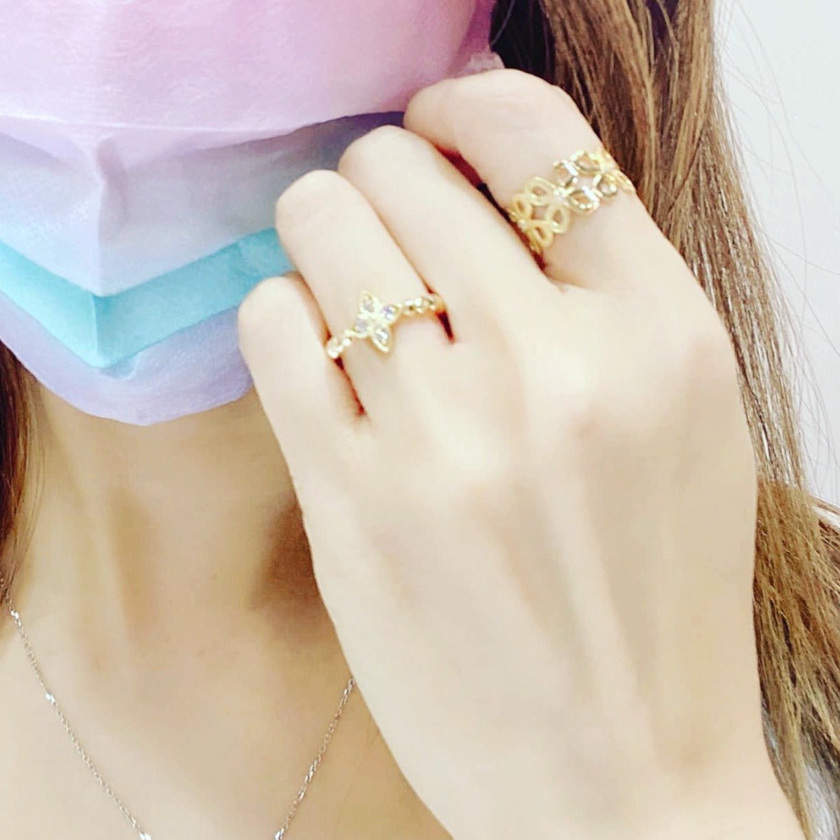 Hollow Flower ring 0.03ct - JMW Jewelry Wholesale