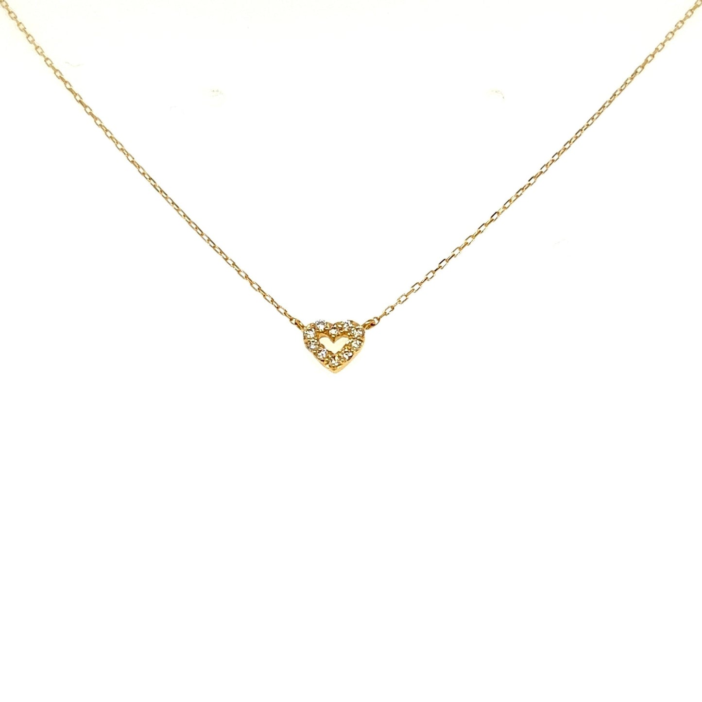 Hollow Heart Necklace 0.05ct - JMW Jewelry Wholesale