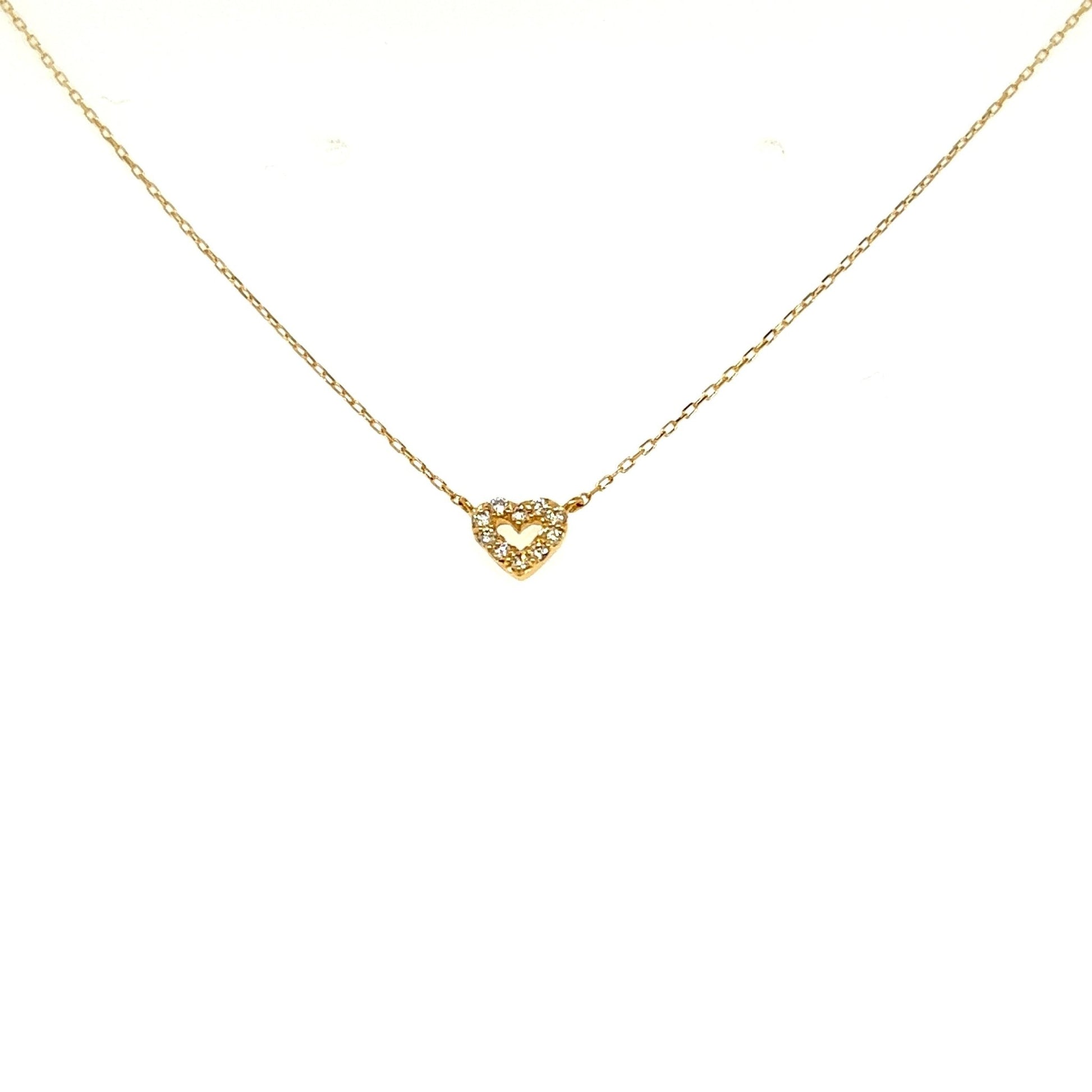 Hollow Heart Necklace 0.05ct - JMW Jewelry Wholesale