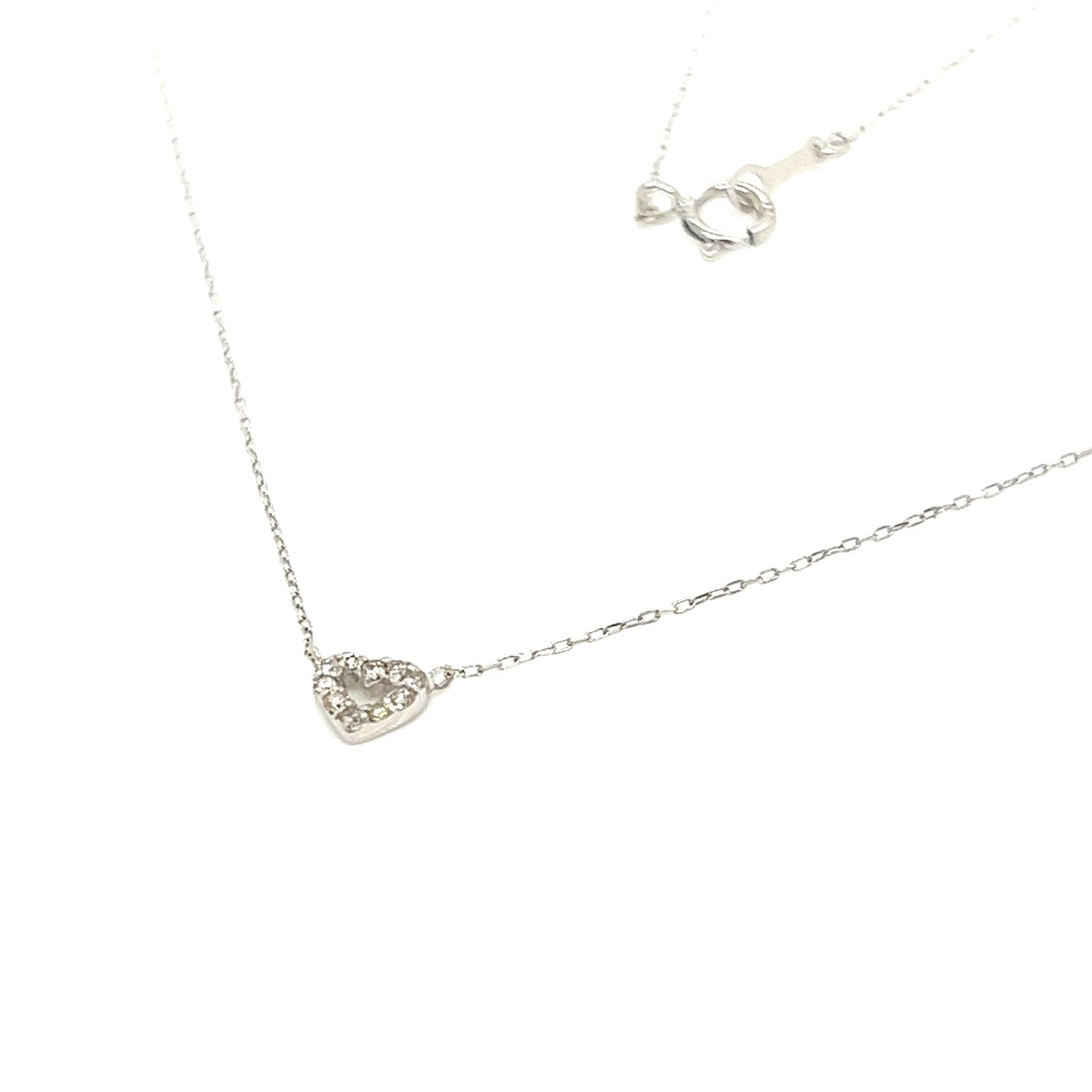 Hollow Heart Necklace 0.05ct - JMW Jewelry Wholesale