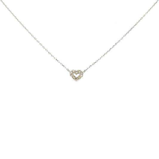 Hollow Heart Necklace 0.05ct - JMW Jewelry Wholesale