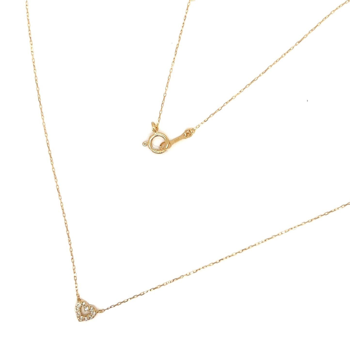 Hollow Heart Necklace 0.05ct - JMW Jewelry Wholesale