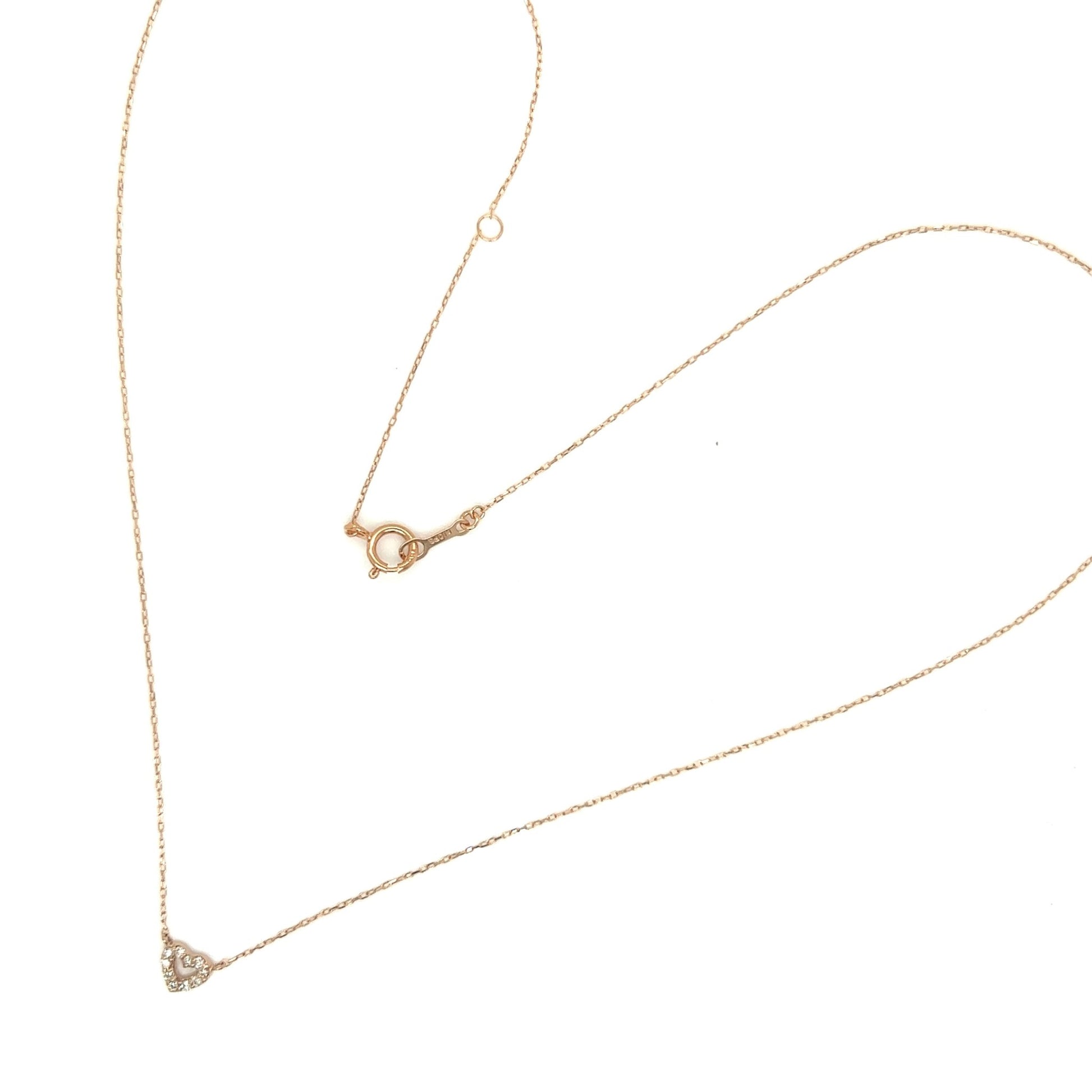 Hollow Heart Necklace 0.05ct - JMW Jewelry Wholesale