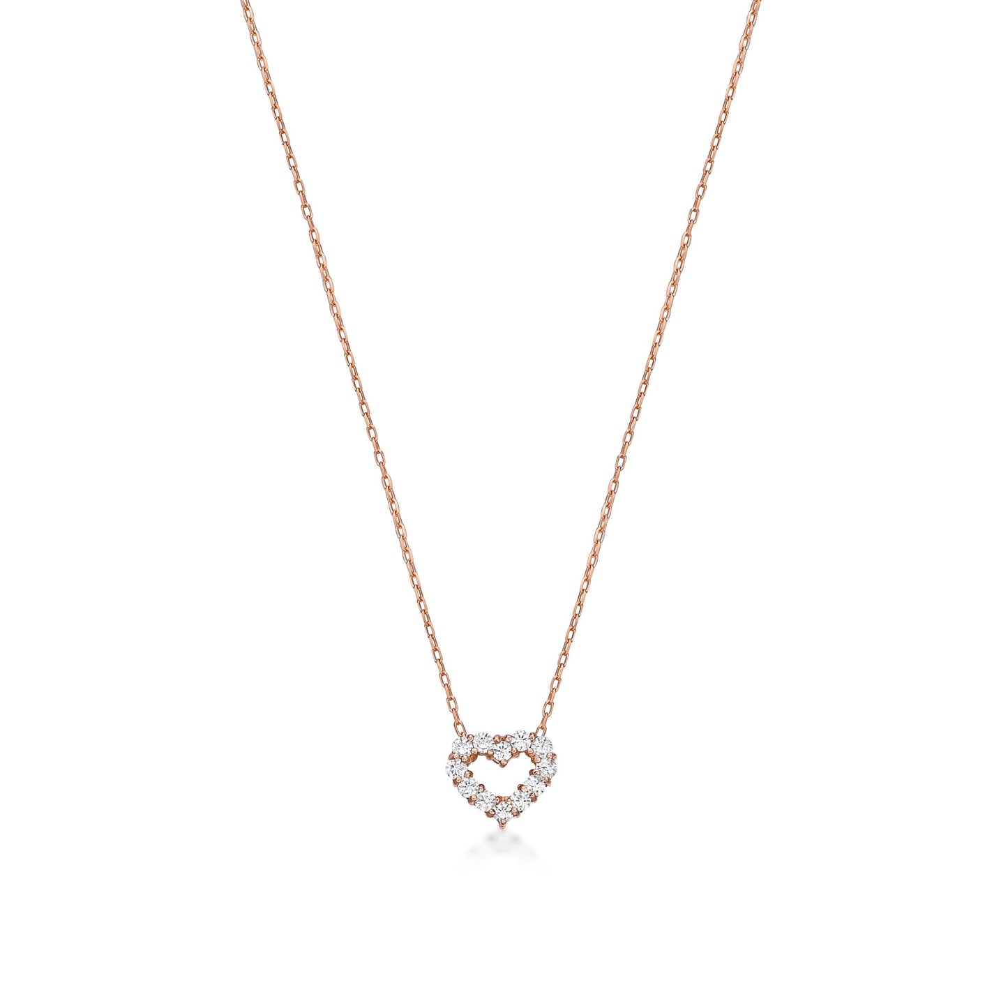 Hollow Heart Necklace 0.1ct - JMW Jewelry Wholesale