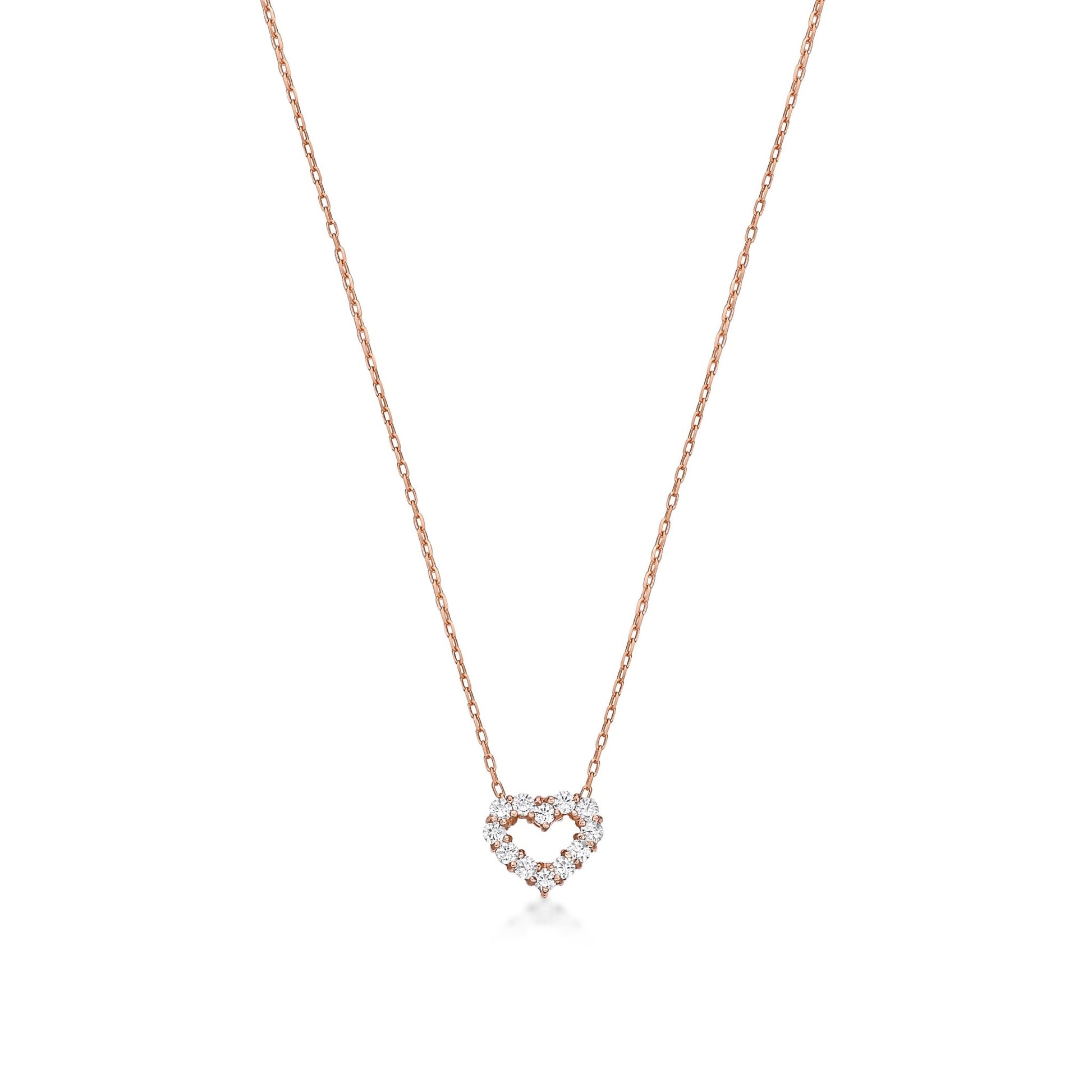 Hollow Heart Necklace 0.1ct - JMW Jewelry Wholesale