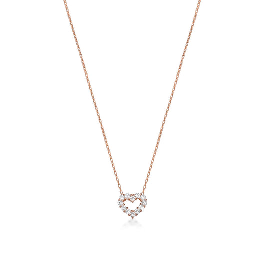 Hollow Heart Necklace 0.1ct - JMW Jewelry Wholesale