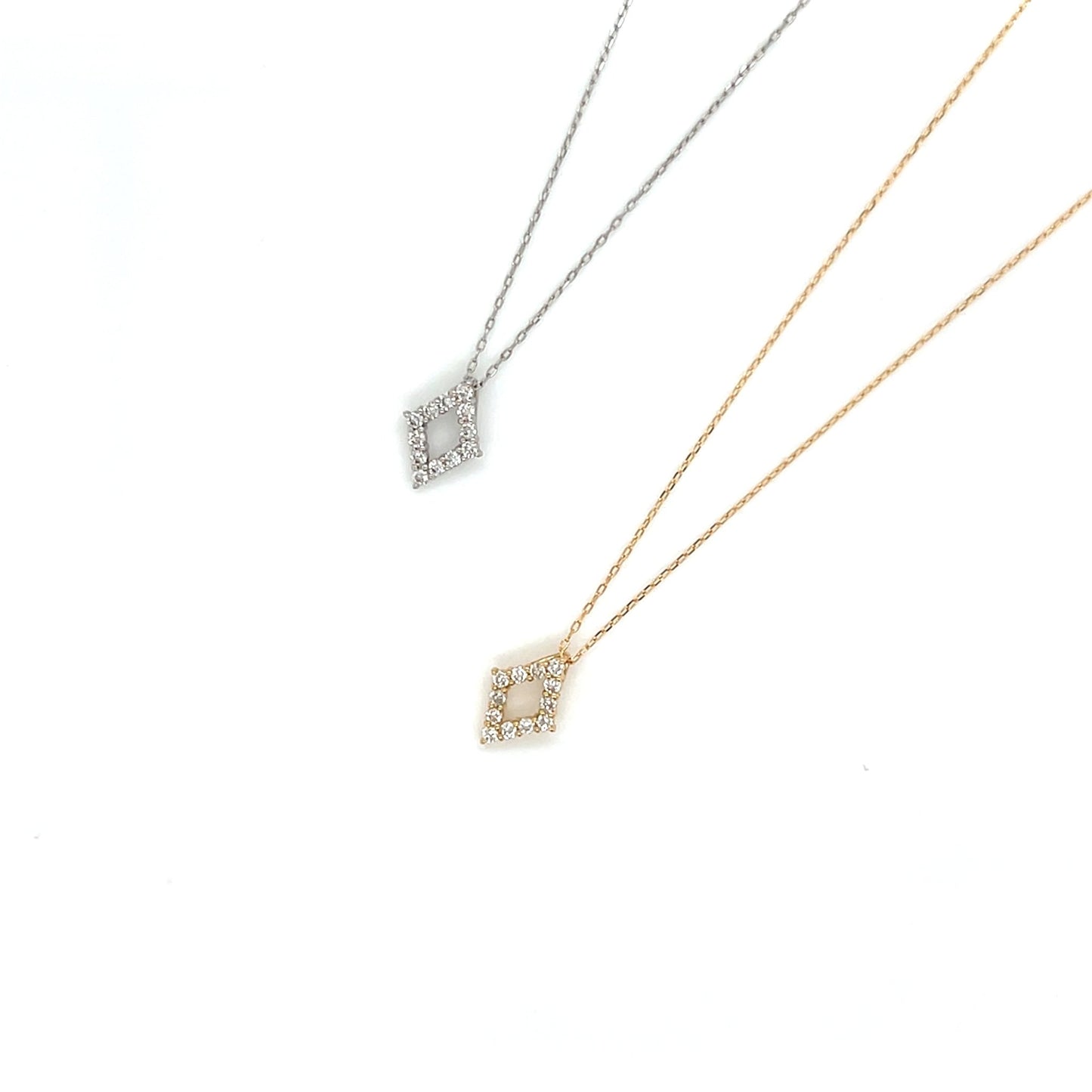 Hollow Rhombus Necklace 0.08ct - JMW Jewelry Wholesale