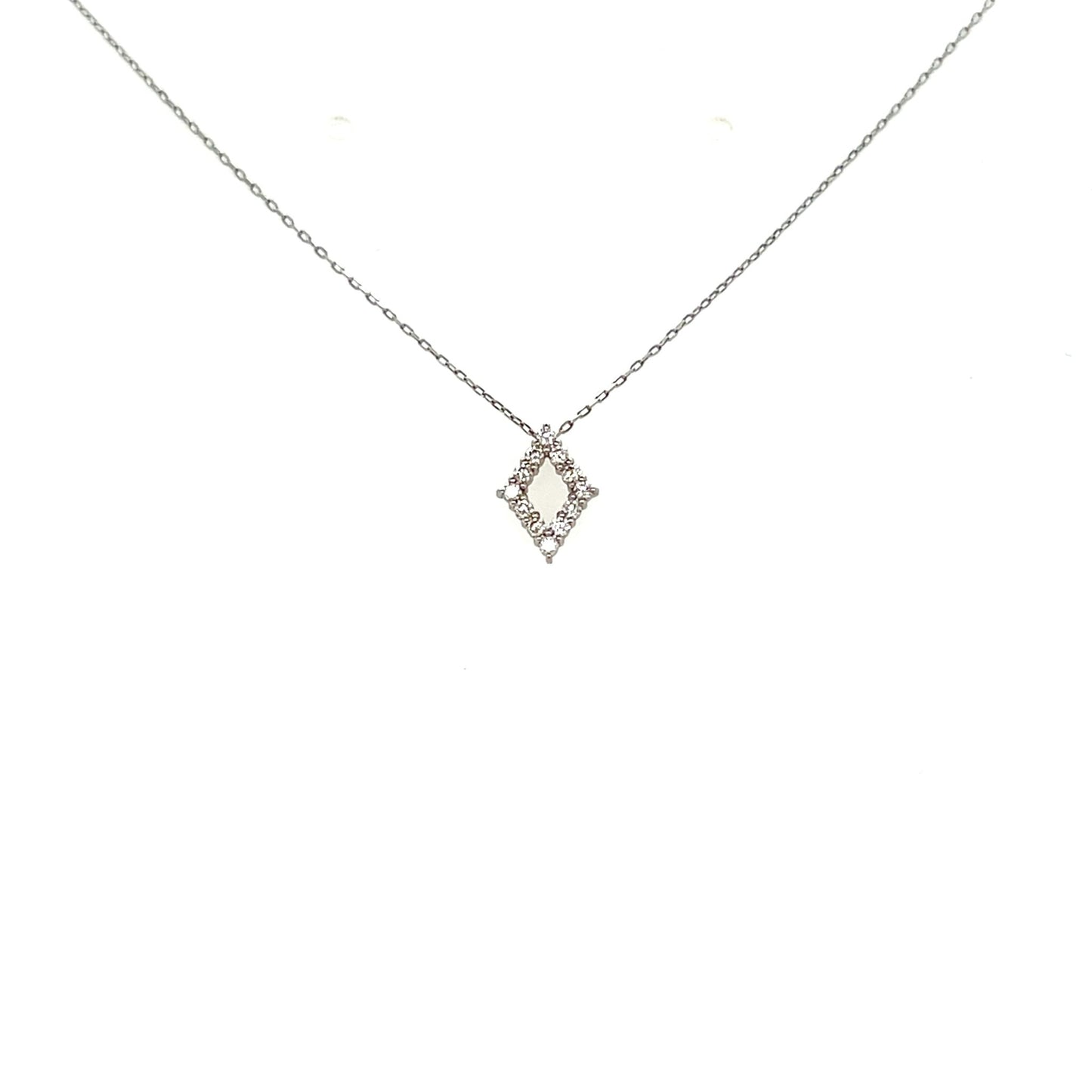 Hollow Rhombus Necklace 0.08ct - JMW Jewelry Wholesale