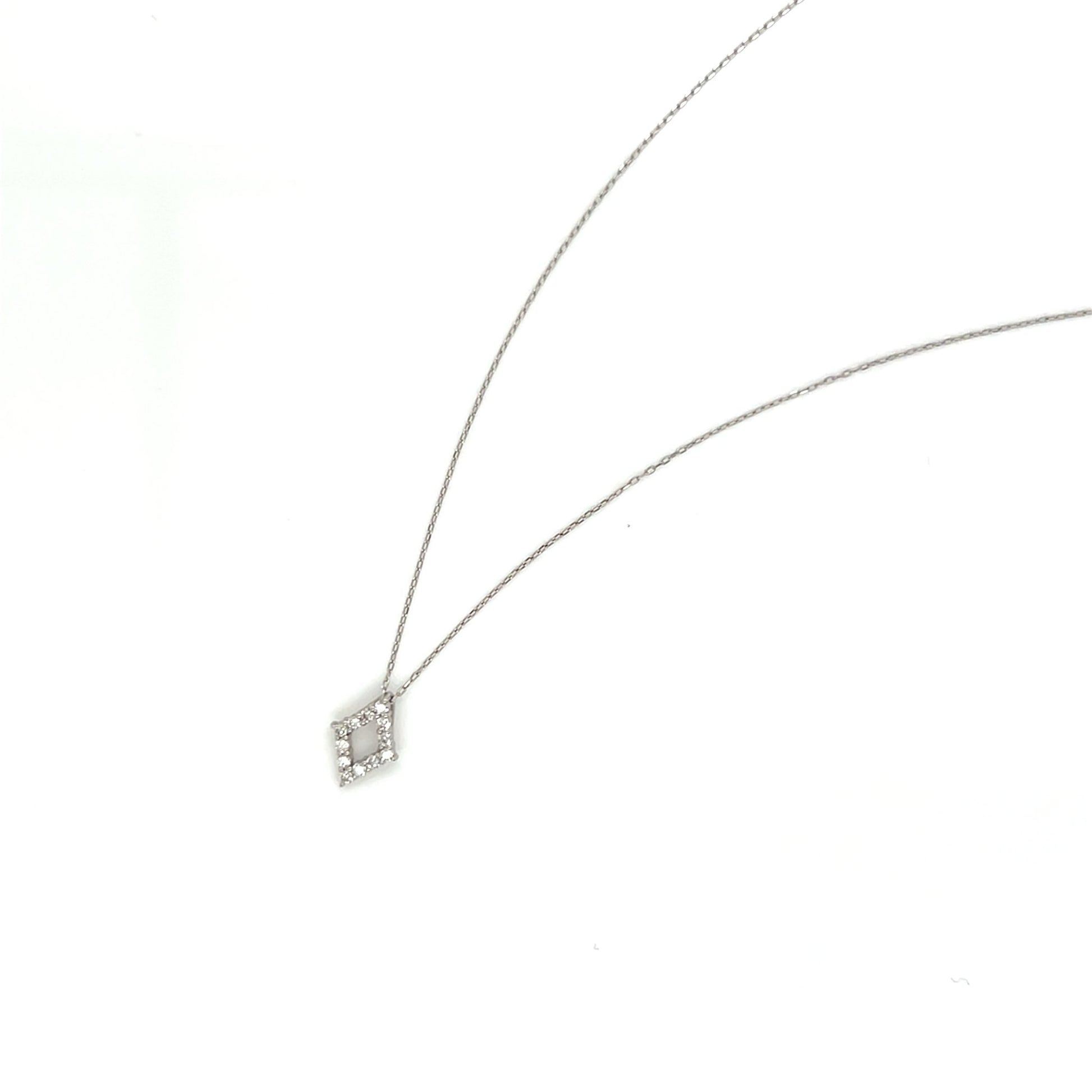Hollow Rhombus Necklace 0.08ct - JMW Jewelry Wholesale
