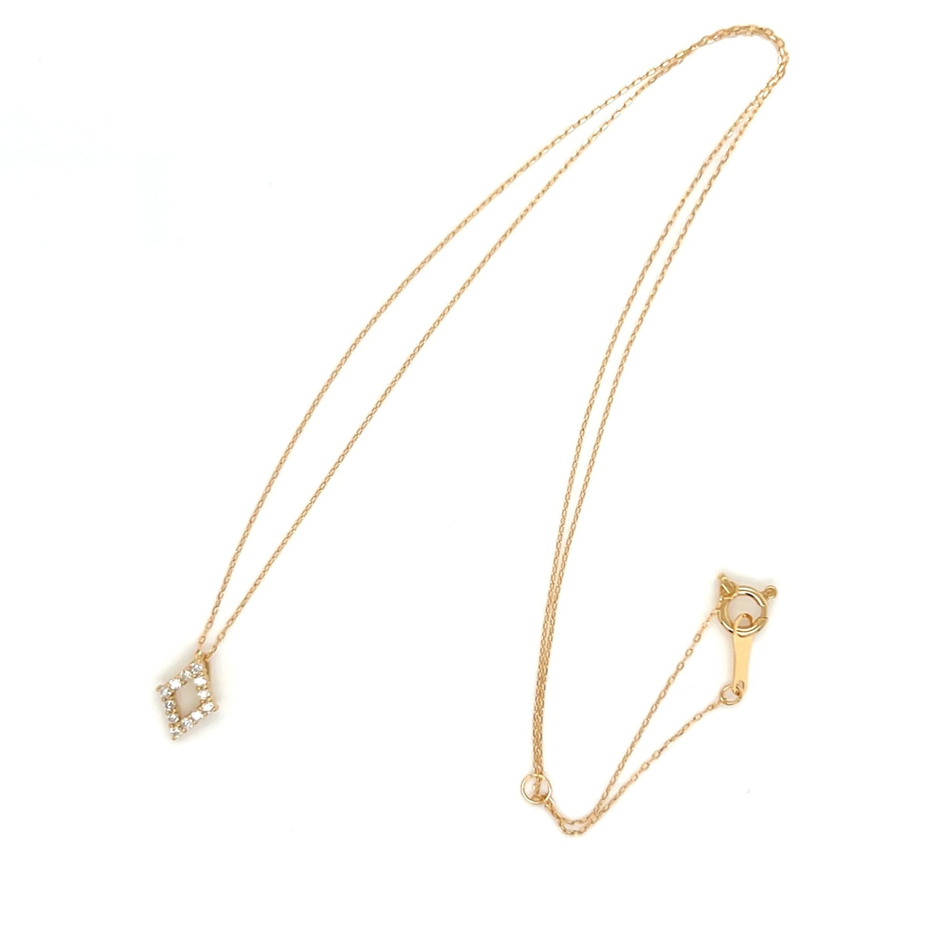 Hollow Rhombus Necklace 0.08ct - JMW Jewelry Wholesale