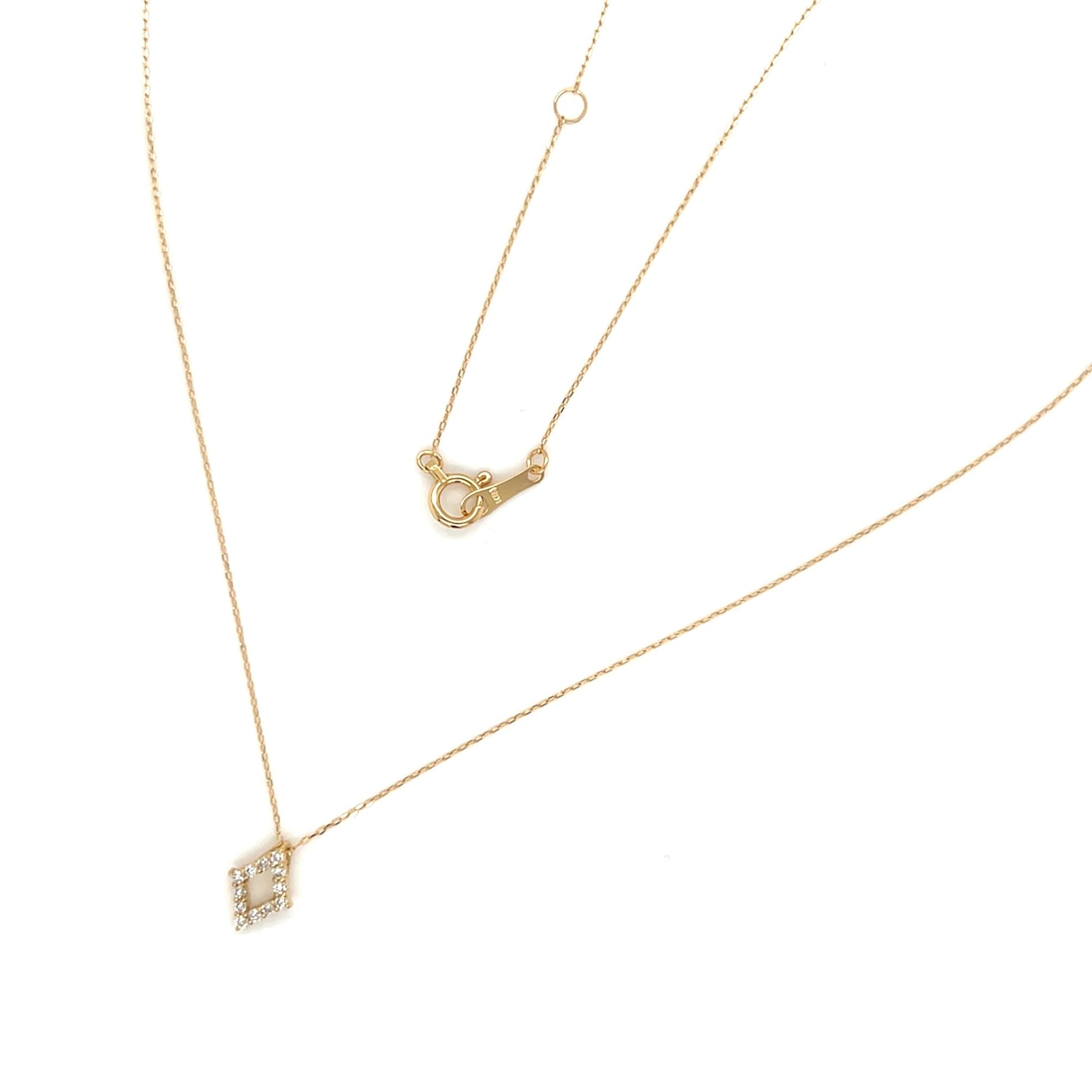 Hollow Rhombus Necklace 0.08ct - JMW Jewelry Wholesale