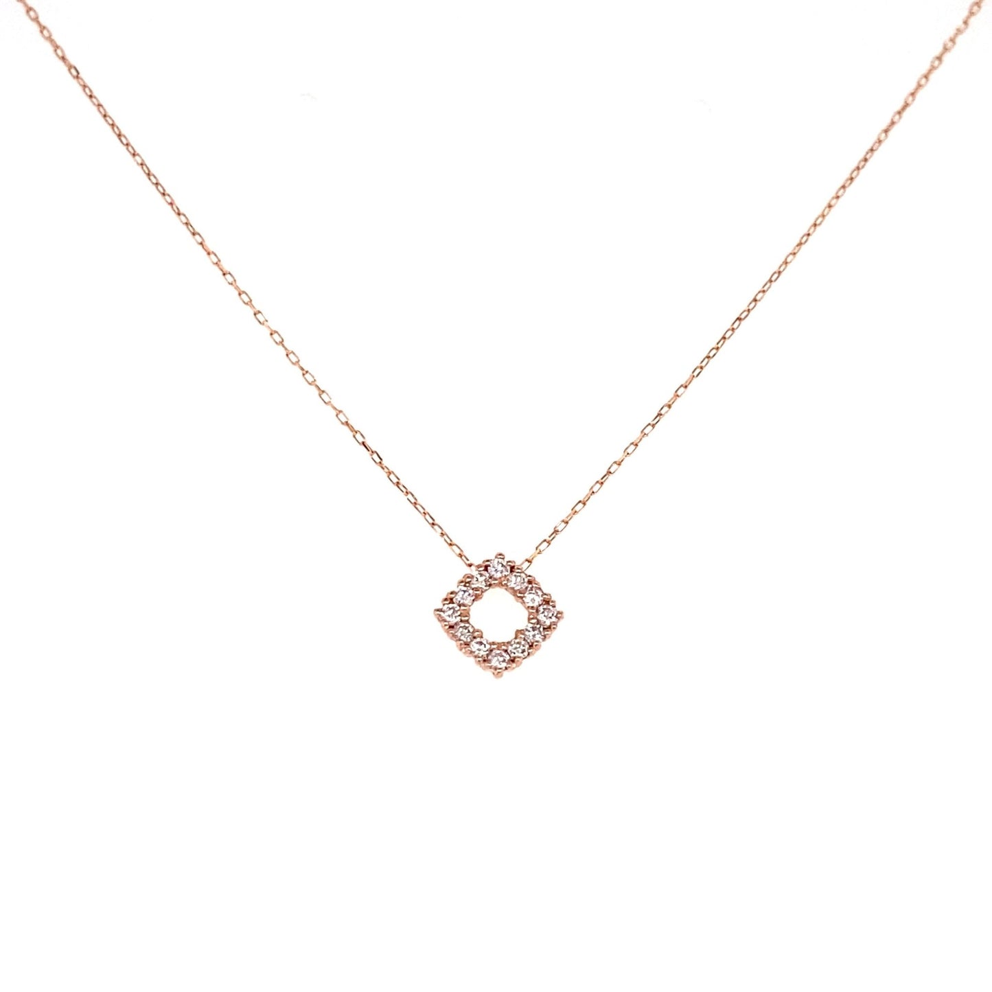 Hollow Rhombus Necklace 0.1ct - JMW Jewelry Wholesale