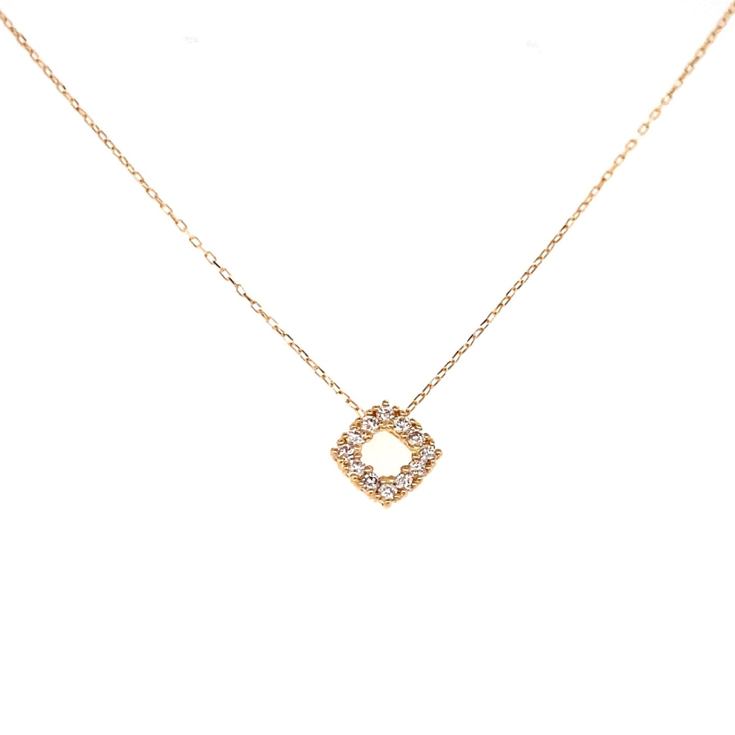 Hollow Rhombus Necklace 0.1ct - JMW Jewelry Wholesale