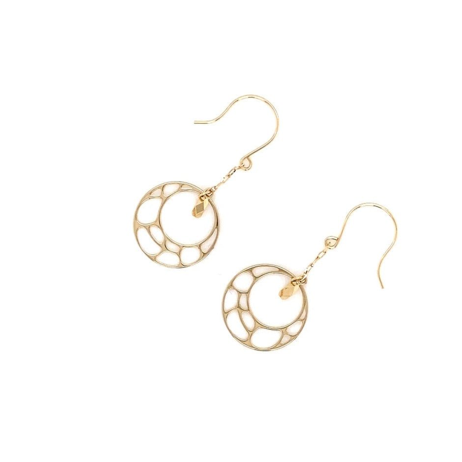 Hollow Round Shape Dangle Earrings S - JMW Jewelry Wholesale