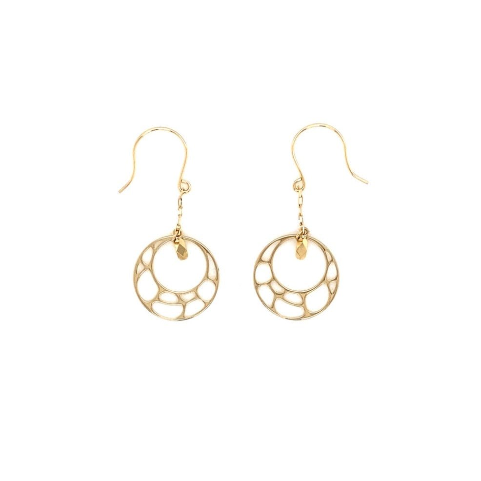 Hollow Round Shape Dangle Earrings S - JMW Jewelry Wholesale