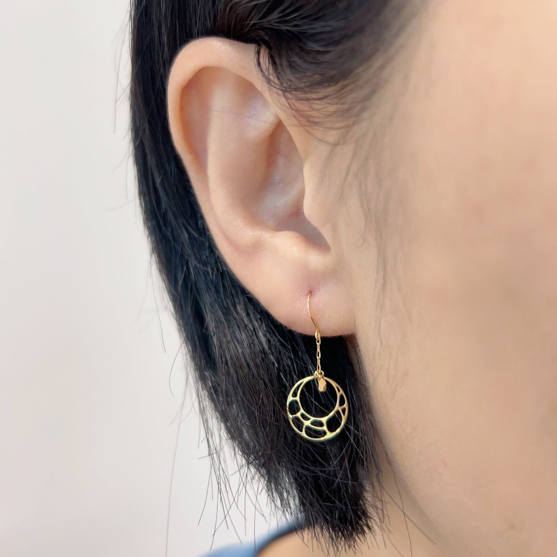 Hollow Round Shape Dangle Earrings S - JMW Jewelry Wholesale