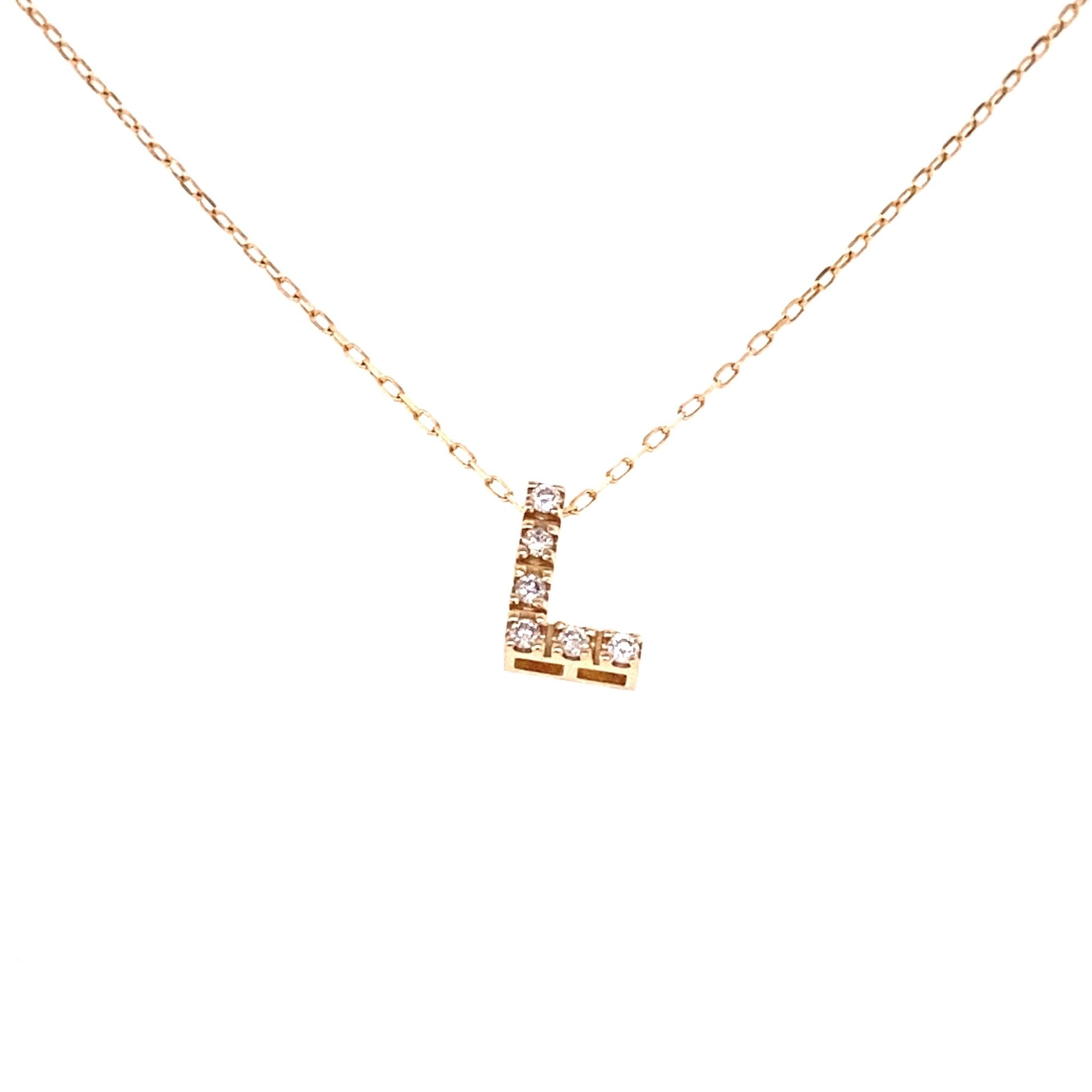 Initial L Necklace 0.04ct - JMW Jewelry Wholesale