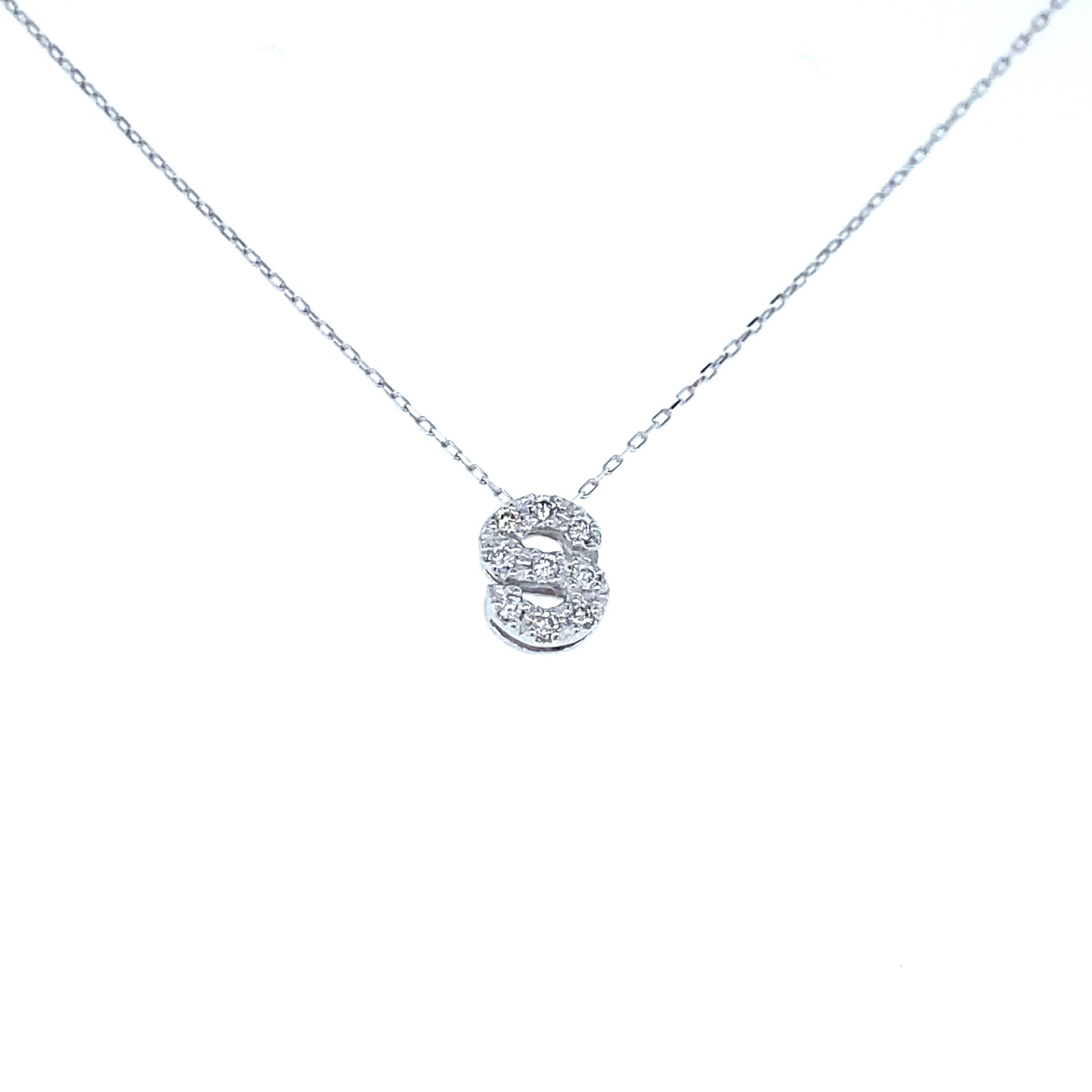 Initial S Necklace 0.06ct - JMW Jewelry Wholesale