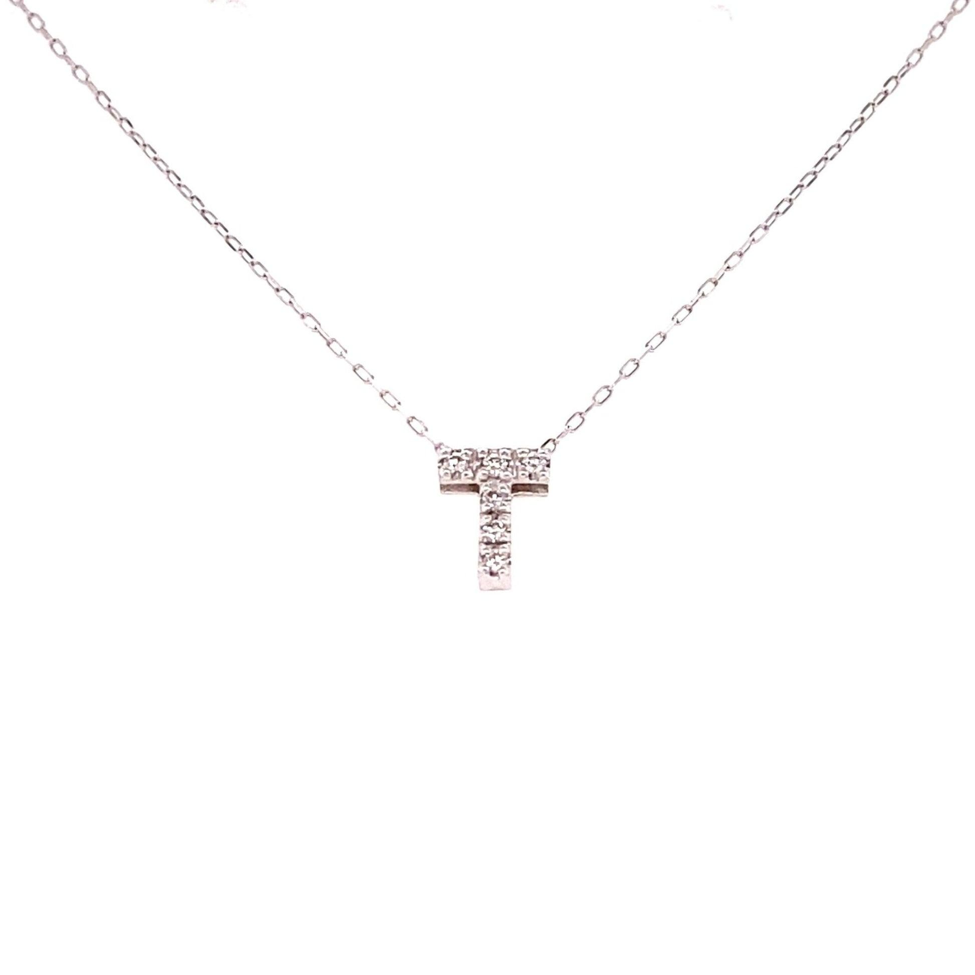 Initial T Necklace 0.04ct - JMW Jewelry Wholesale