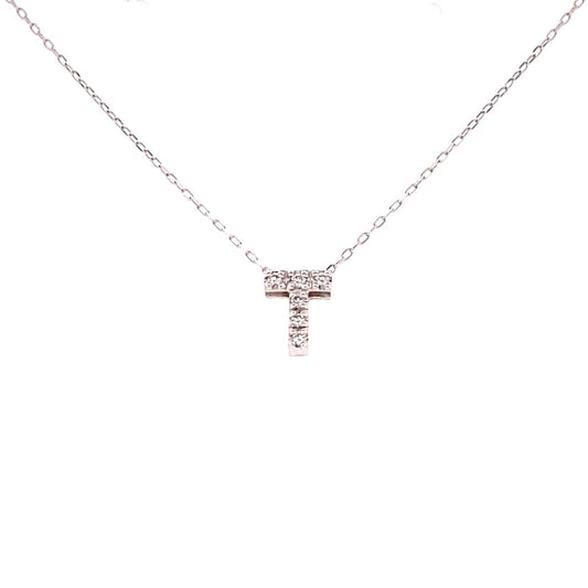 Initial T Necklace 0.04ct - JMW Jewelry Wholesale