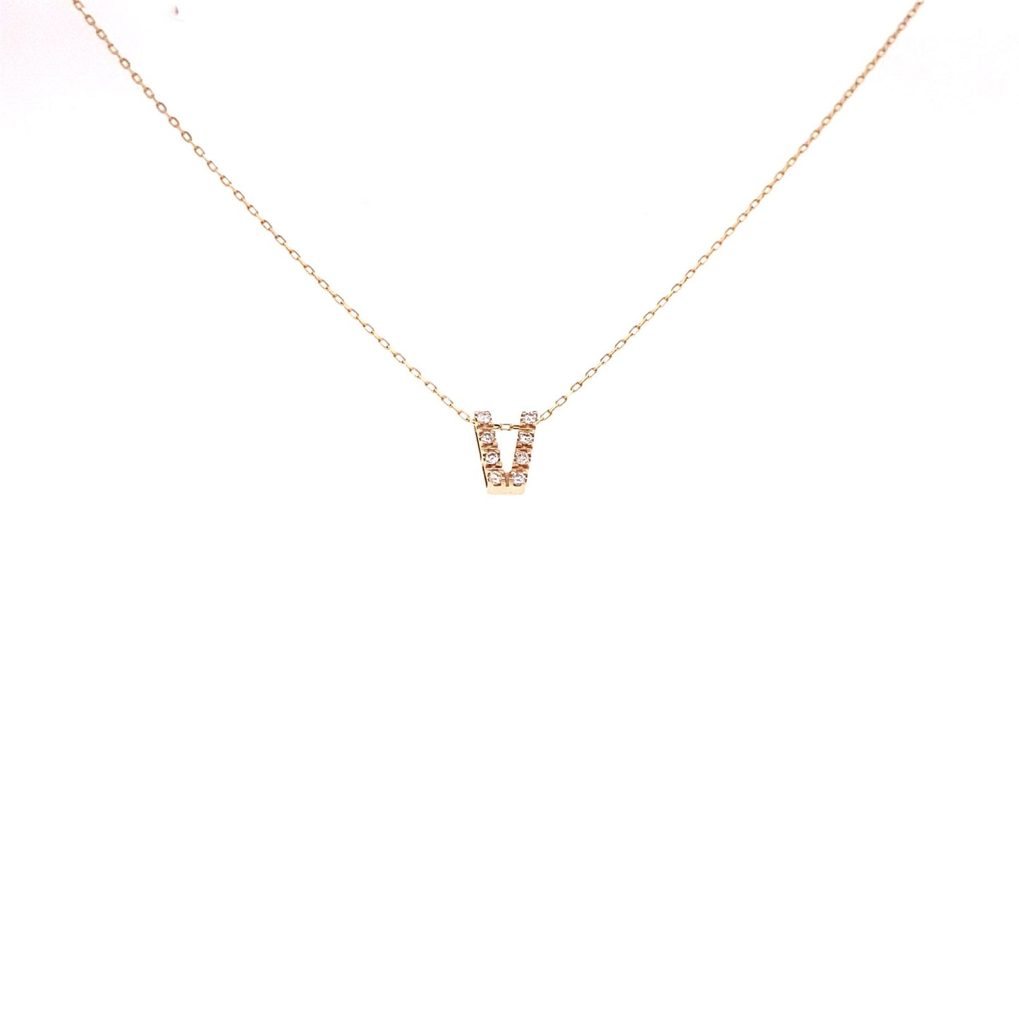 Initial V Necklace 0.05ct - JMW Jewelry Wholesale