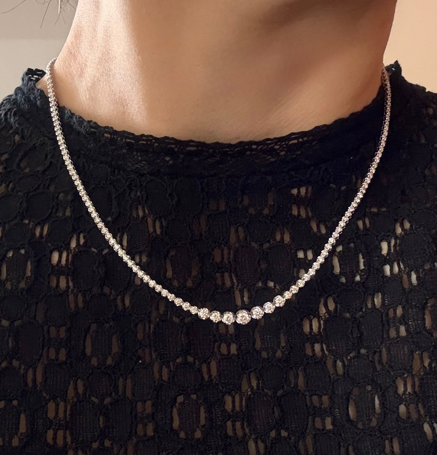 K18 Tennis Necklace T 5ct - JMW Jewelry Wholesale