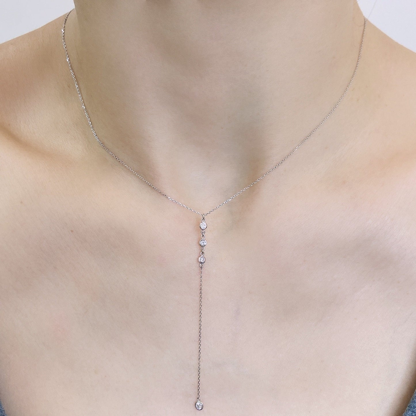 Long 3 Bubble Necklace 0.17ct - JMW Jewelry Wholesale