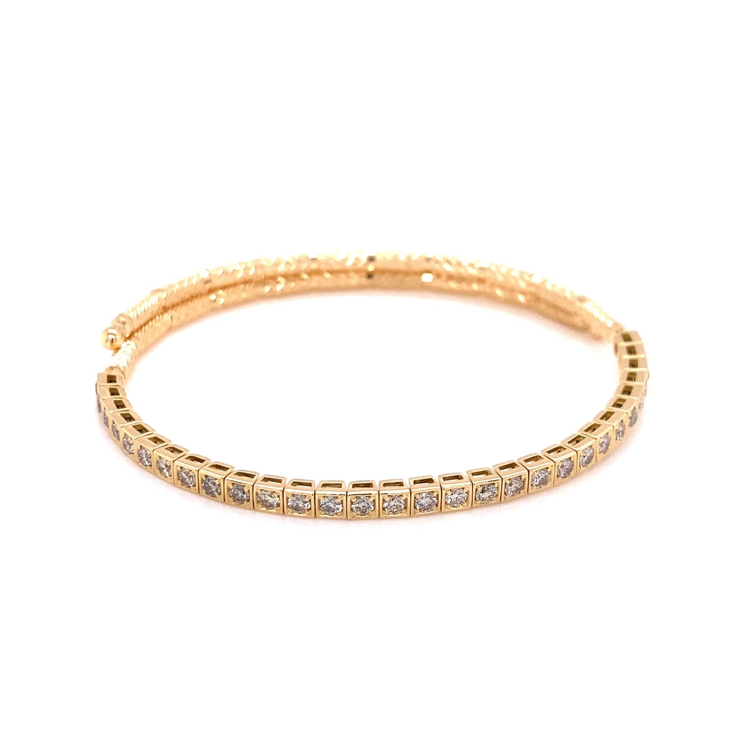 #flexi_bangles# - #jmw_jewelry_wholesale# - #A flexible 18K gold bangle encrusted with 1ct sparkling natural diamonds#