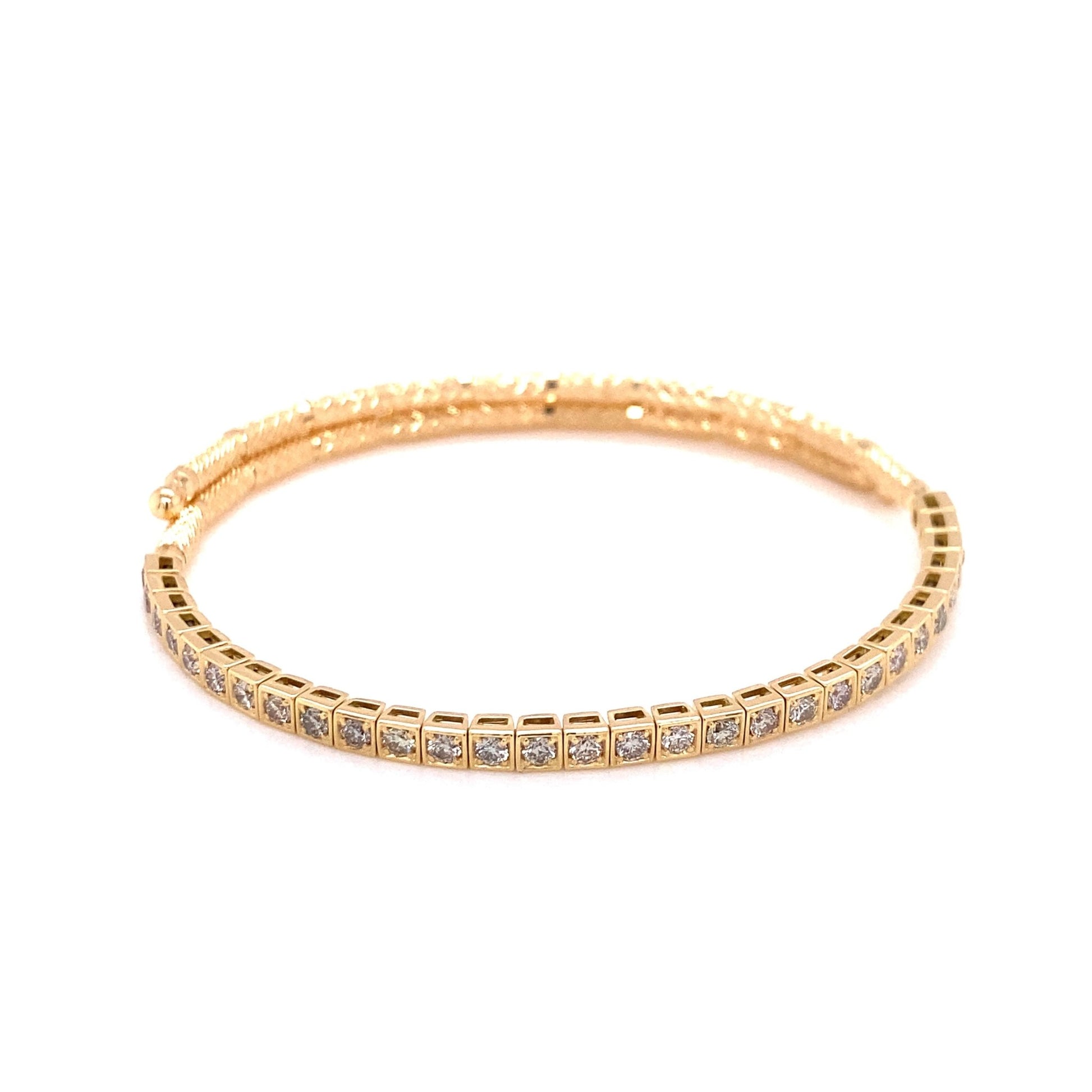 #flexi_bangles# - #jmw_jewelry_wholesale# - #A flexible 18K gold bangle encrusted with 1ct sparkling natural diamonds#