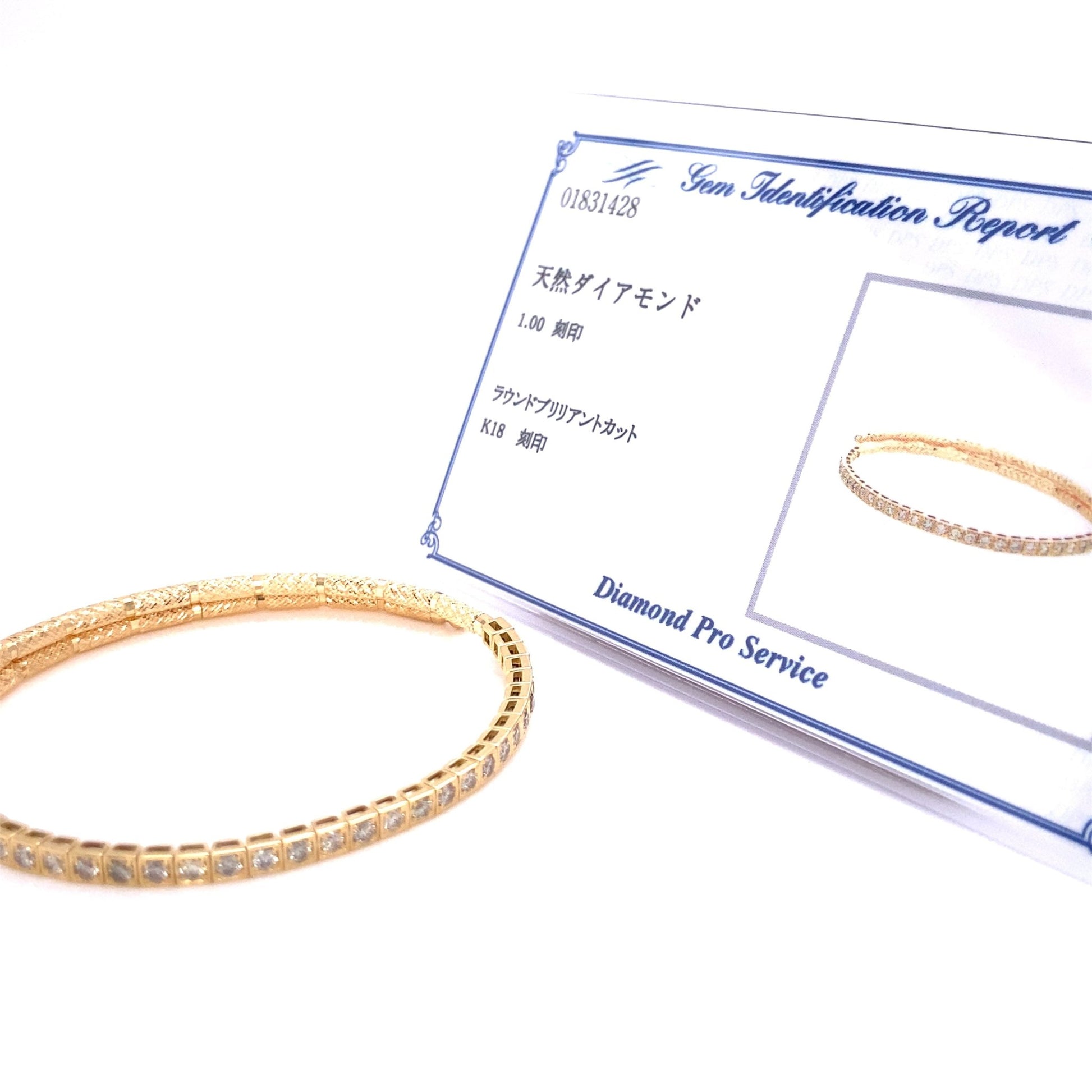 #flexi_bangles# - #jmw_jewelry_wholesale# - #A flexible 18K gold bangle with sparkling natural diamonds with certificate#