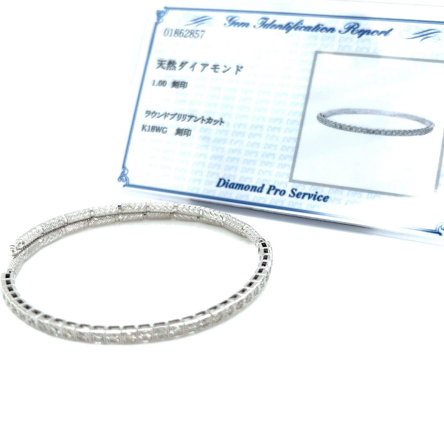 #flexi_bangles# - #jmw_jewelry_wholesale# - #A flexible 18K White gold bangle with natural diamonds with certificate card#