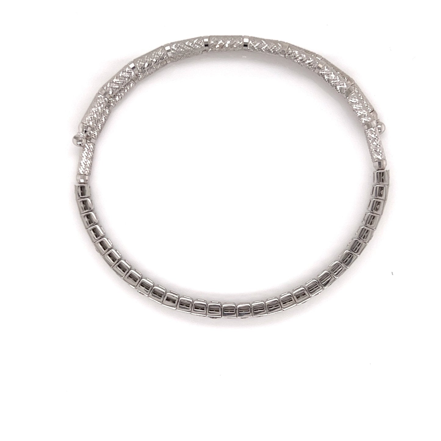 #flexi_bangles# - #jmw_jewelry_wholesale# - #A flexible 18K White gold bangle encrusted with 1ct sparkling natural diamonds#