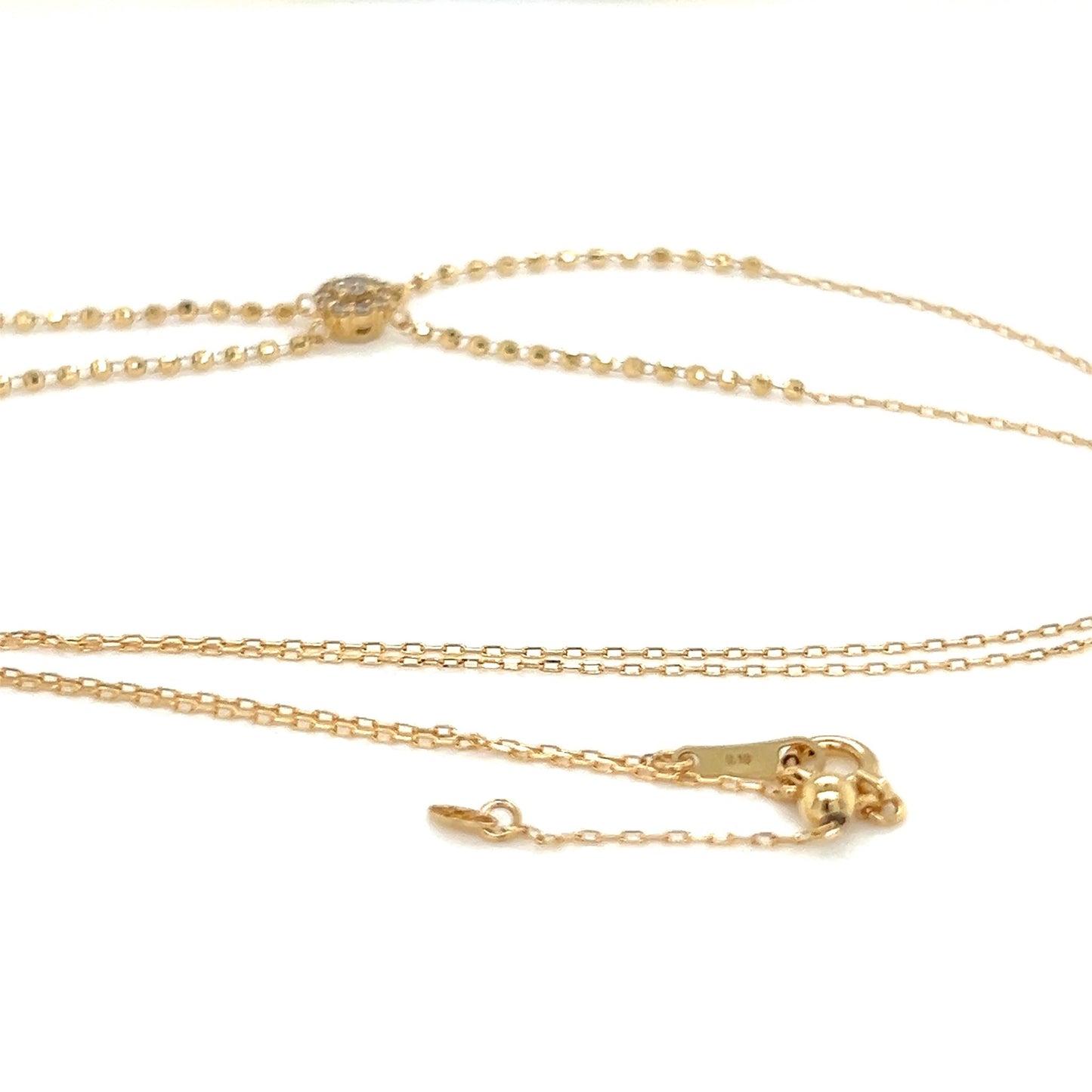 Long Round Flower Double Dangle Necklace T 0.18ct - JMW Jewelry Wholesale