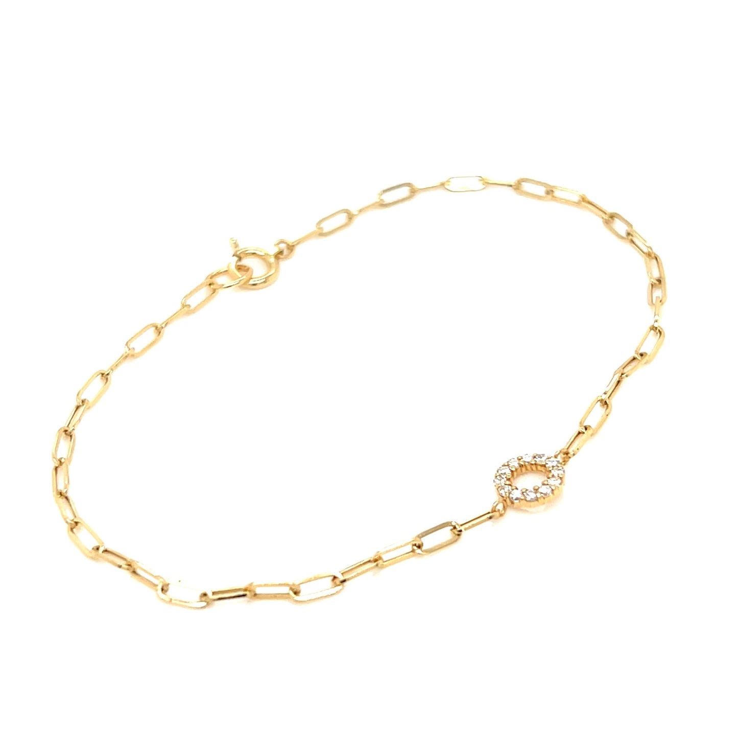 Paperclip Hollow Round Bracelet 0.1ct - JMW Jewelry Wholesale
