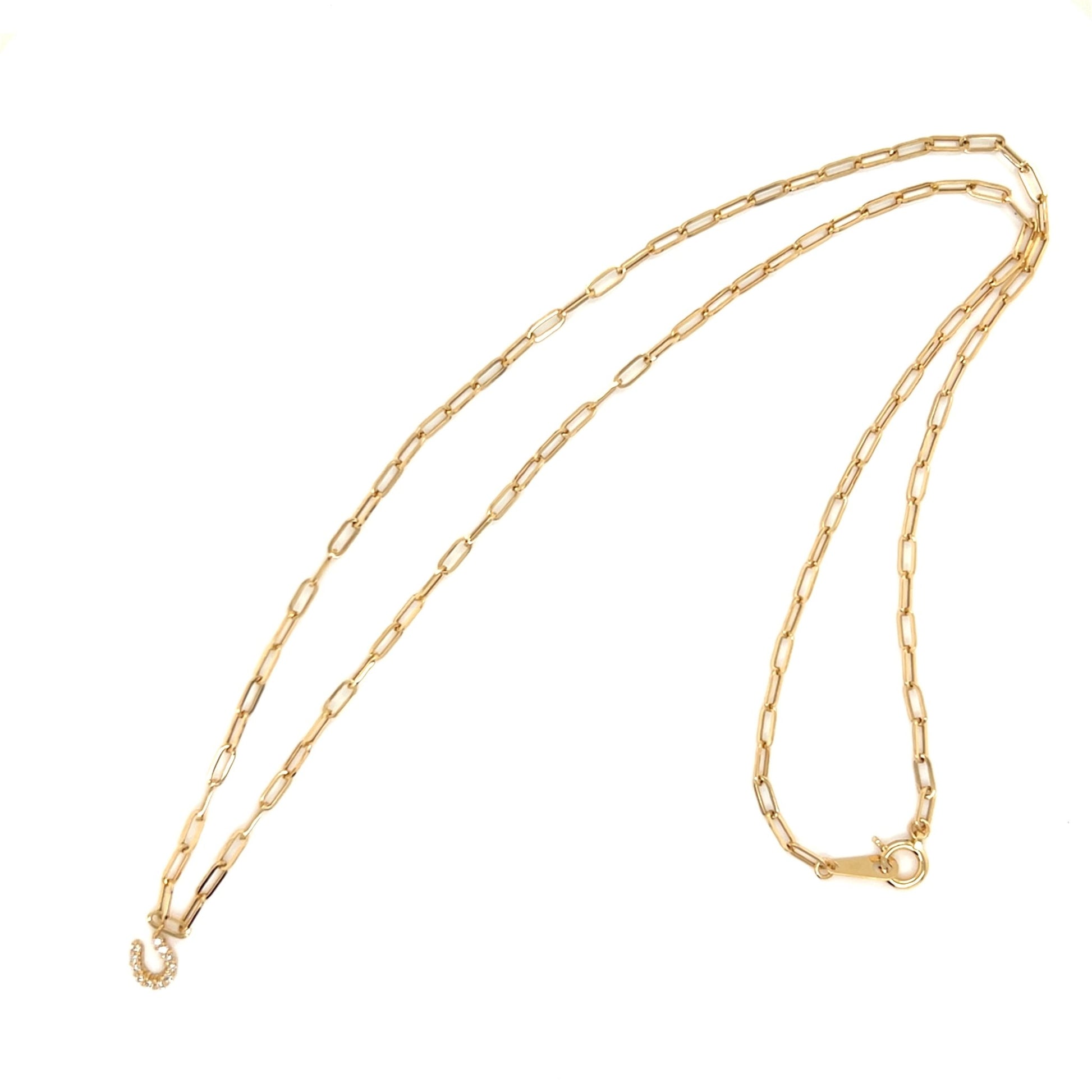 Paperclip Horseshoe Necklace 0.05ct - JMW Jewelry Wholesale