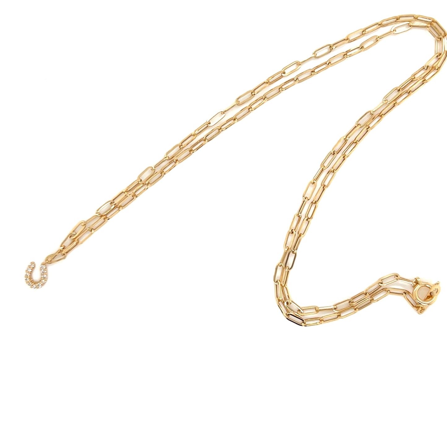 Paperclip Horseshoe Necklace 0.05ct - JMW Jewelry Wholesale