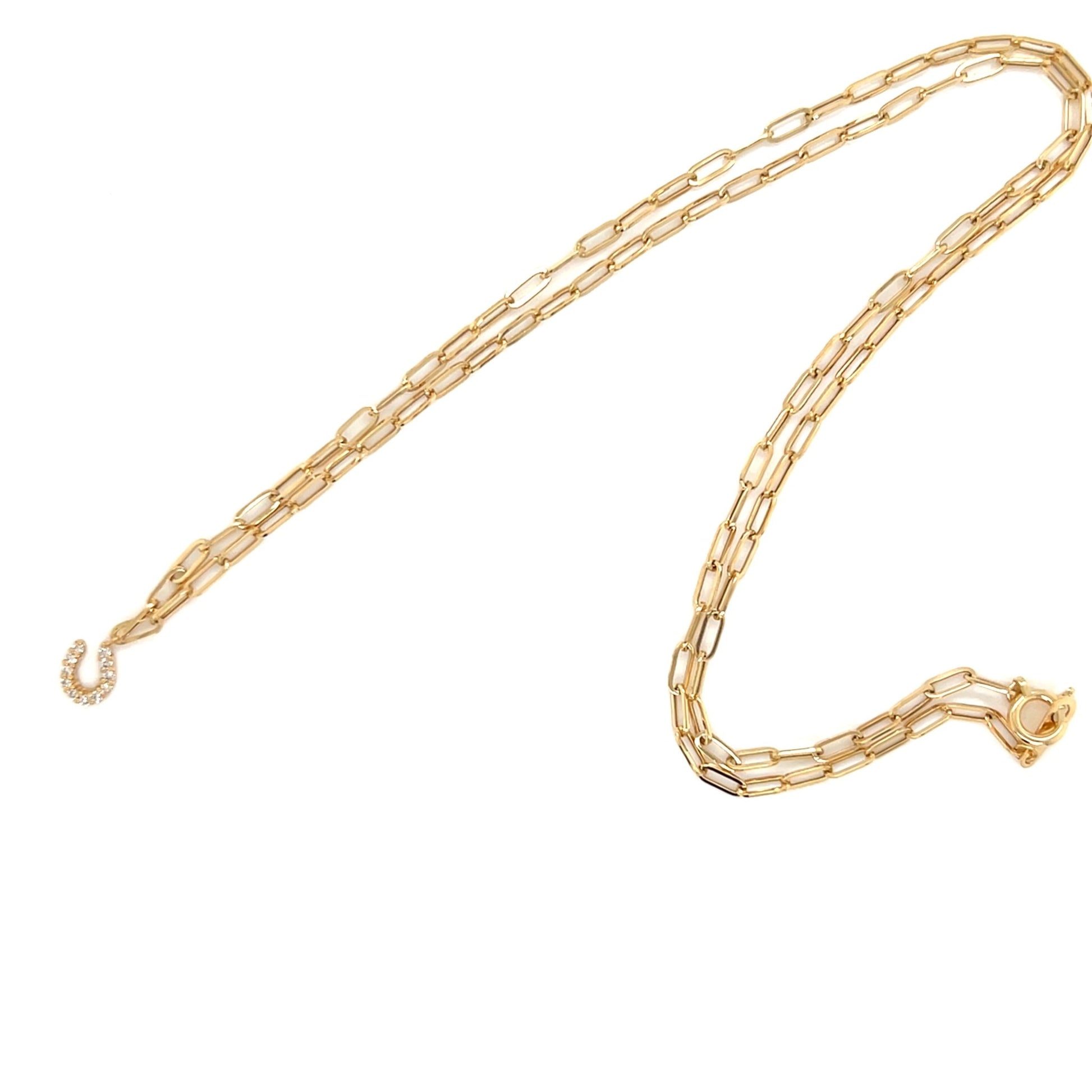 Paperclip Horseshoe Necklace 0.05ct - JMW Jewelry Wholesale