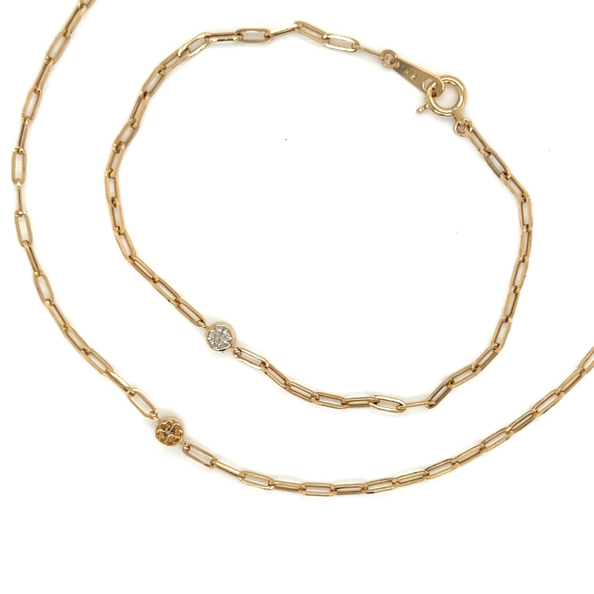 Paperclip Reversible Bubble Flower Bracelet 0.12ct - JMW Jewelry Wholesale