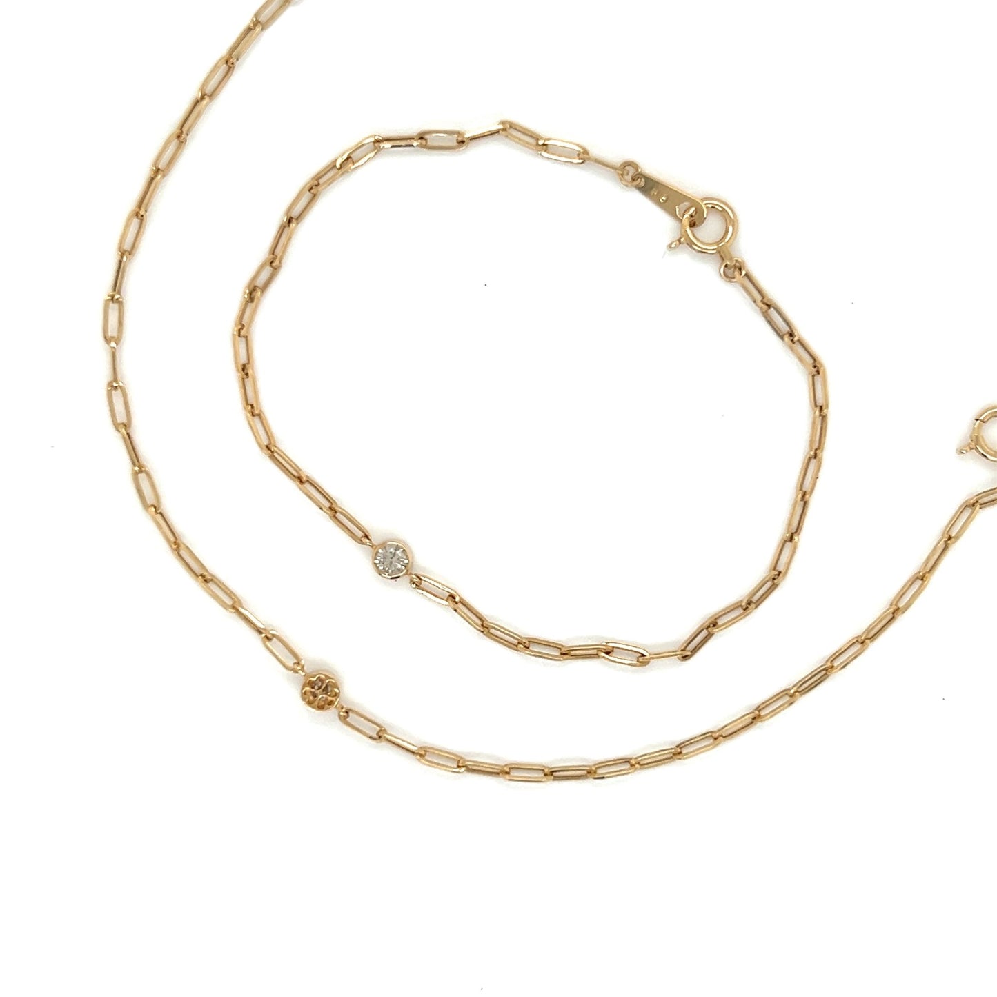 Paperclip Reversible Bubble Flower Bracelet 0.12ct - JMW Jewelry Wholesale