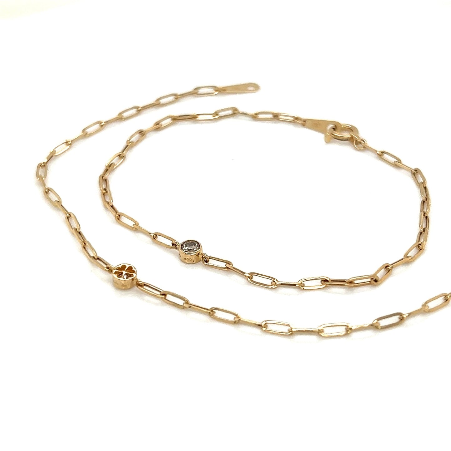 Paperclip Reversible Bubble Flower Bracelet 0.12ct - JMW Jewelry Wholesale