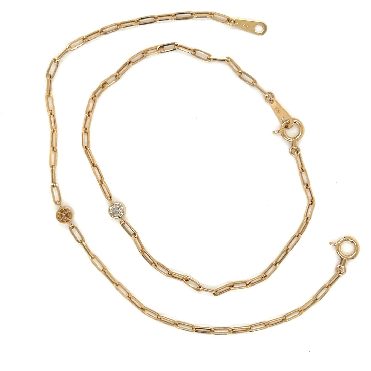 Paperclip Reversible Bubble Flower Bracelet 0.12ct - JMW Jewelry Wholesale