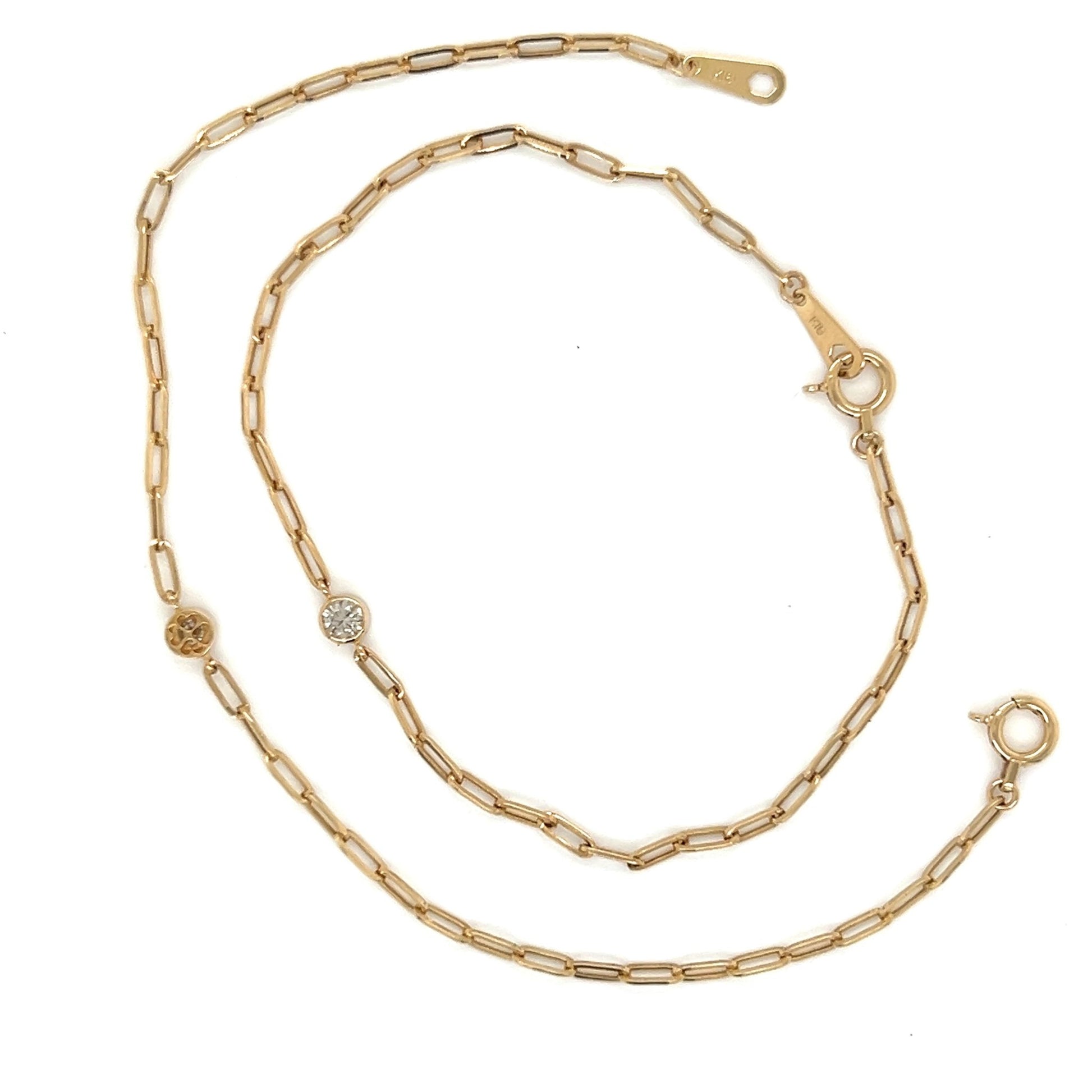 Paperclip Reversible Bubble Flower Bracelet 0.12ct - JMW Jewelry Wholesale