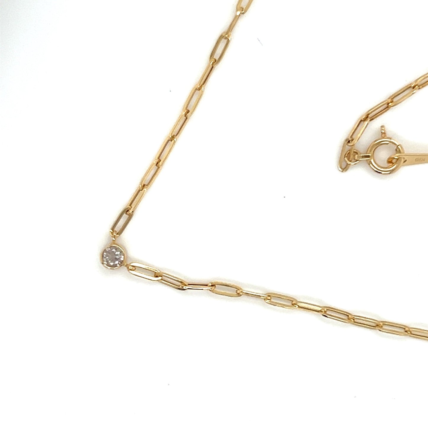 Paperclip Reversible Bubble Flower Necklace 0.08ct - JMW Jewelry Wholesale
