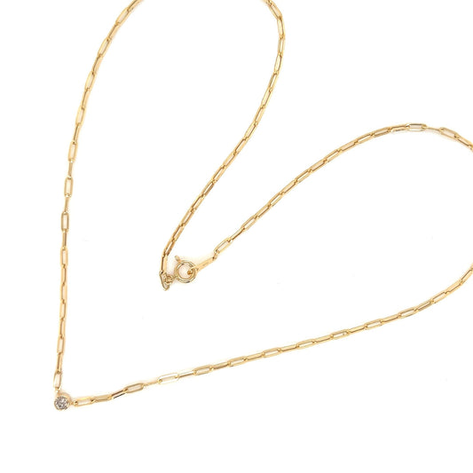 Paperclip Reversible Bubble Flower Necklace 0.08ct - JMW Jewelry Wholesale