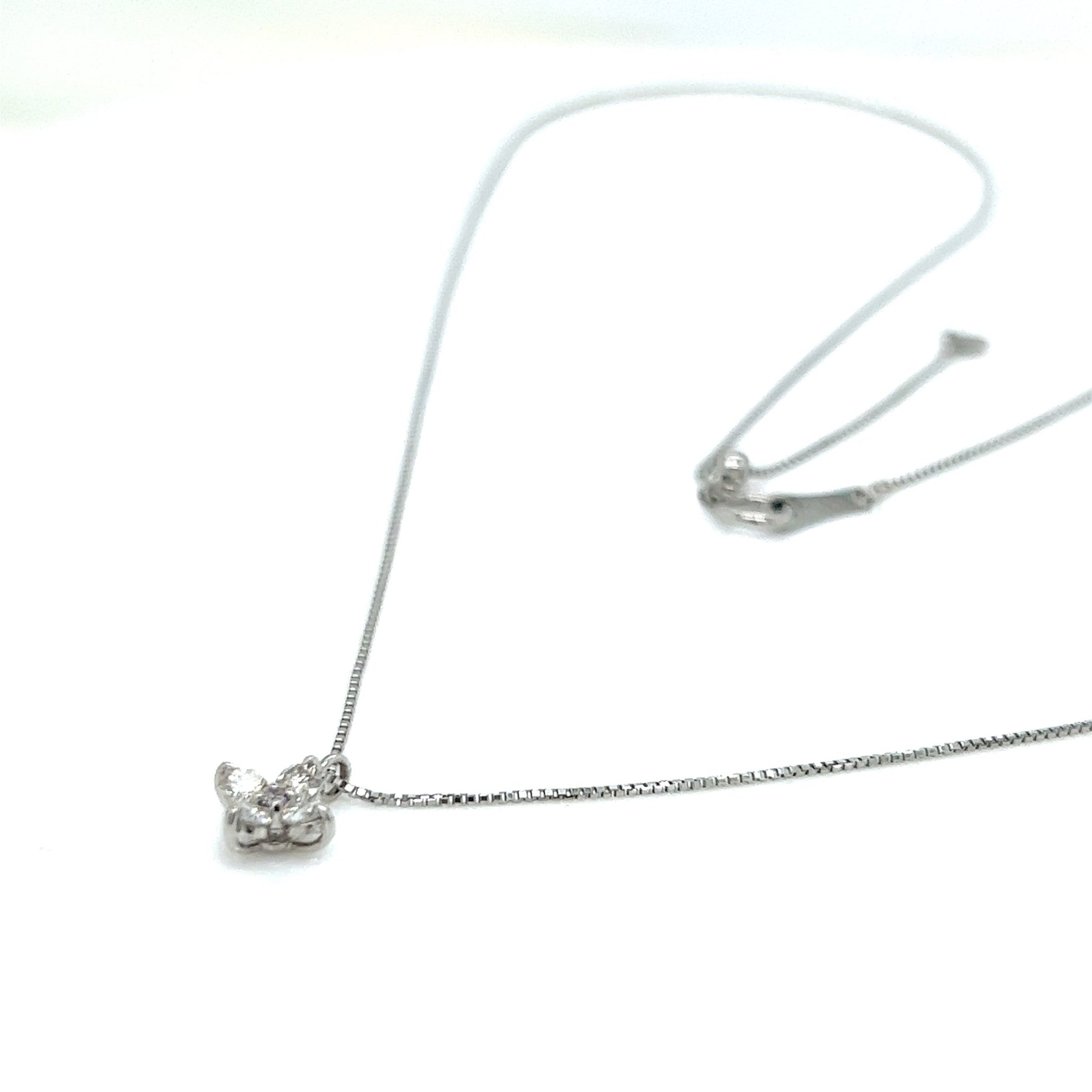 Pink Dia Four Tip Flower Necklace 0.012/0.22ct - JMW Jewelry Wholesale